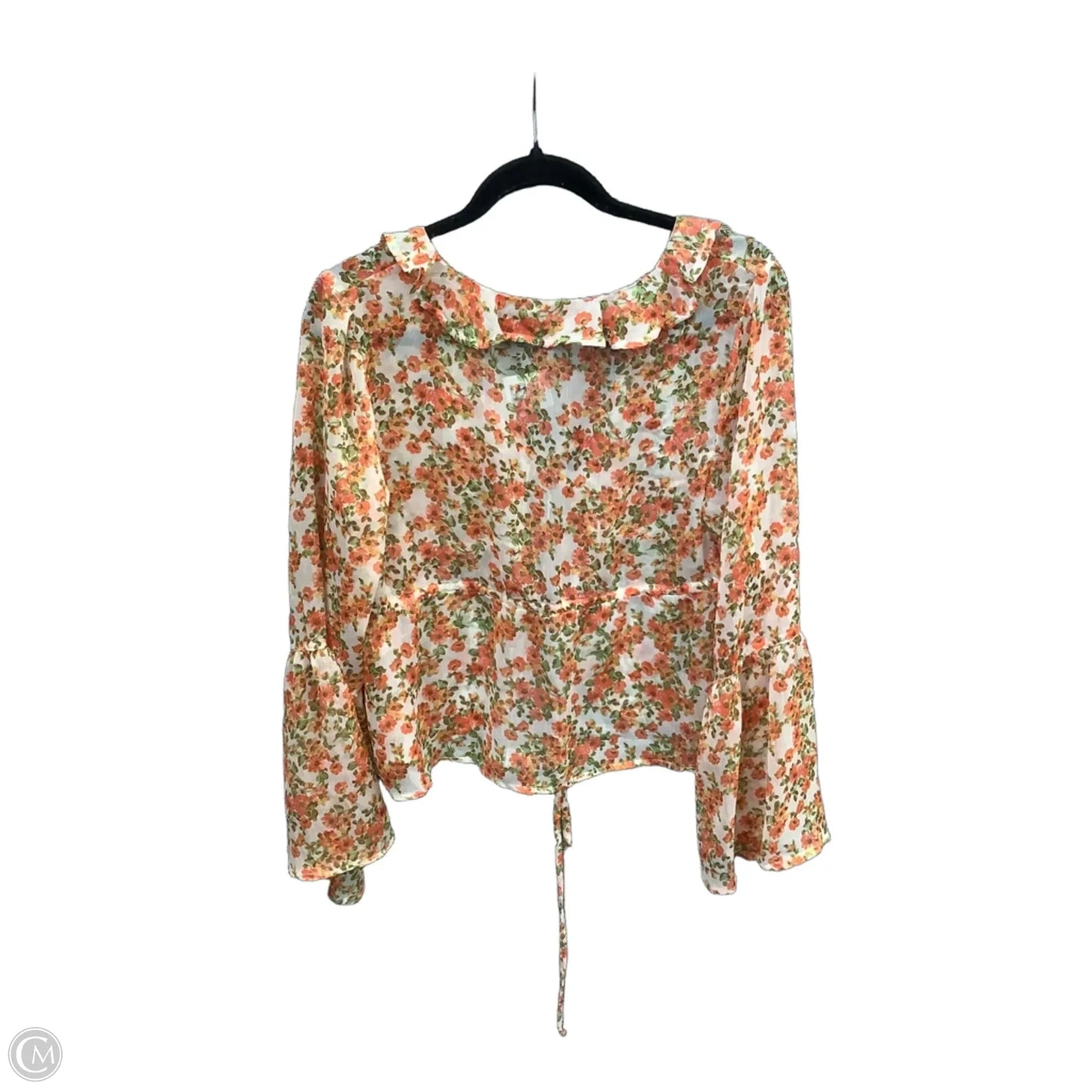 Top Long Sleeve By Clothes Mentor In Orange, Size: M