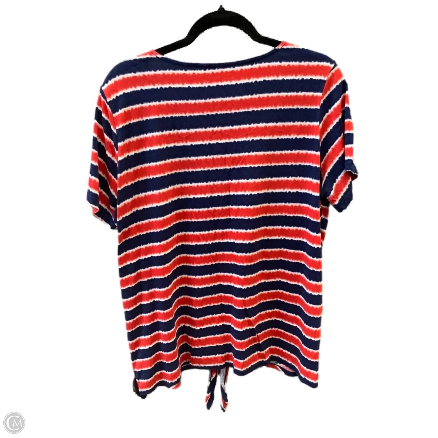 Top Short Sleeve By Jones New York In Striped Pattern, Size: 1x
