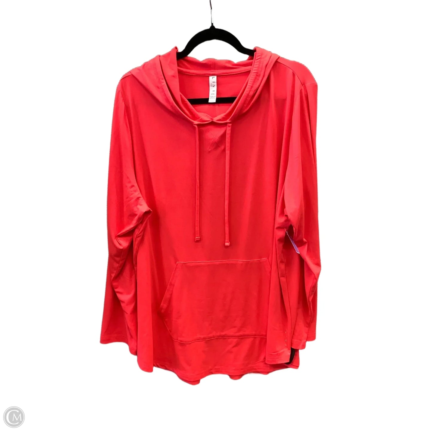 Athletic Top Long Sleeve Hoodie By Livi Active In Red, Size: 3x