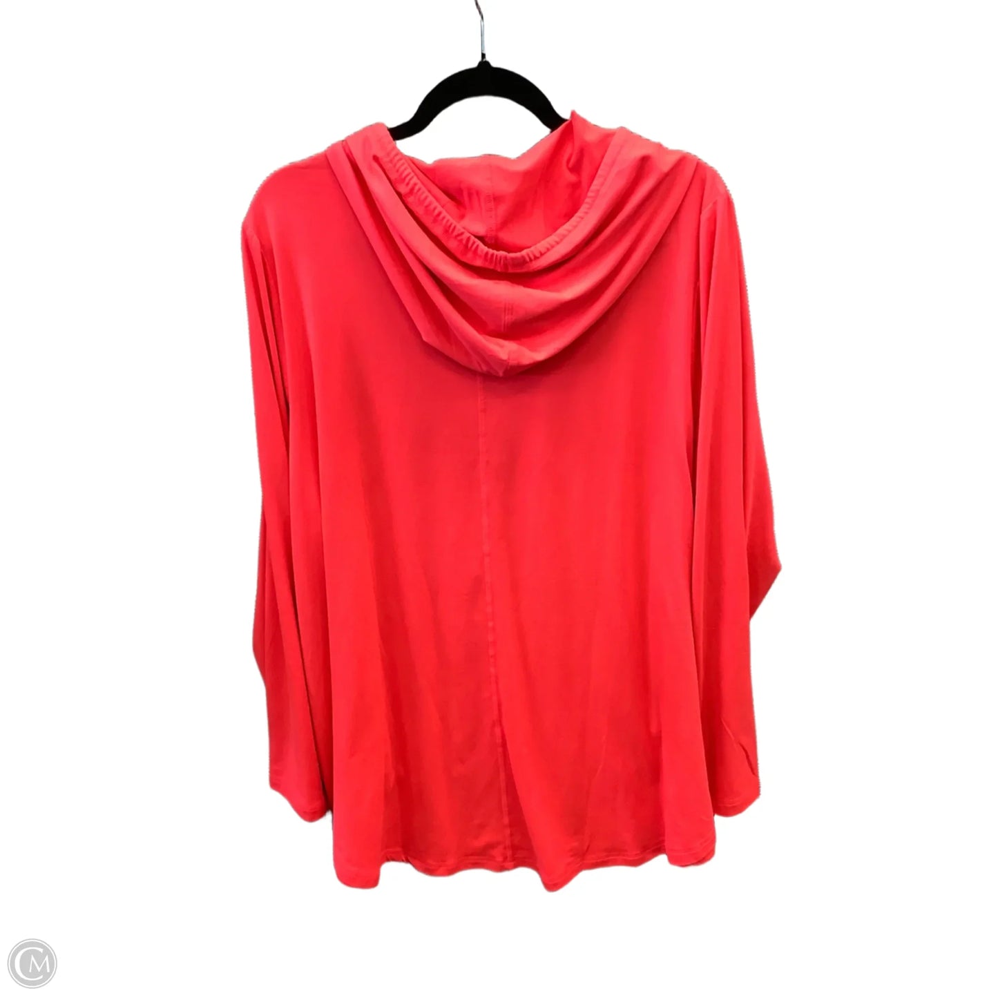 Athletic Top Long Sleeve Hoodie By Livi Active In Red, Size: 3x
