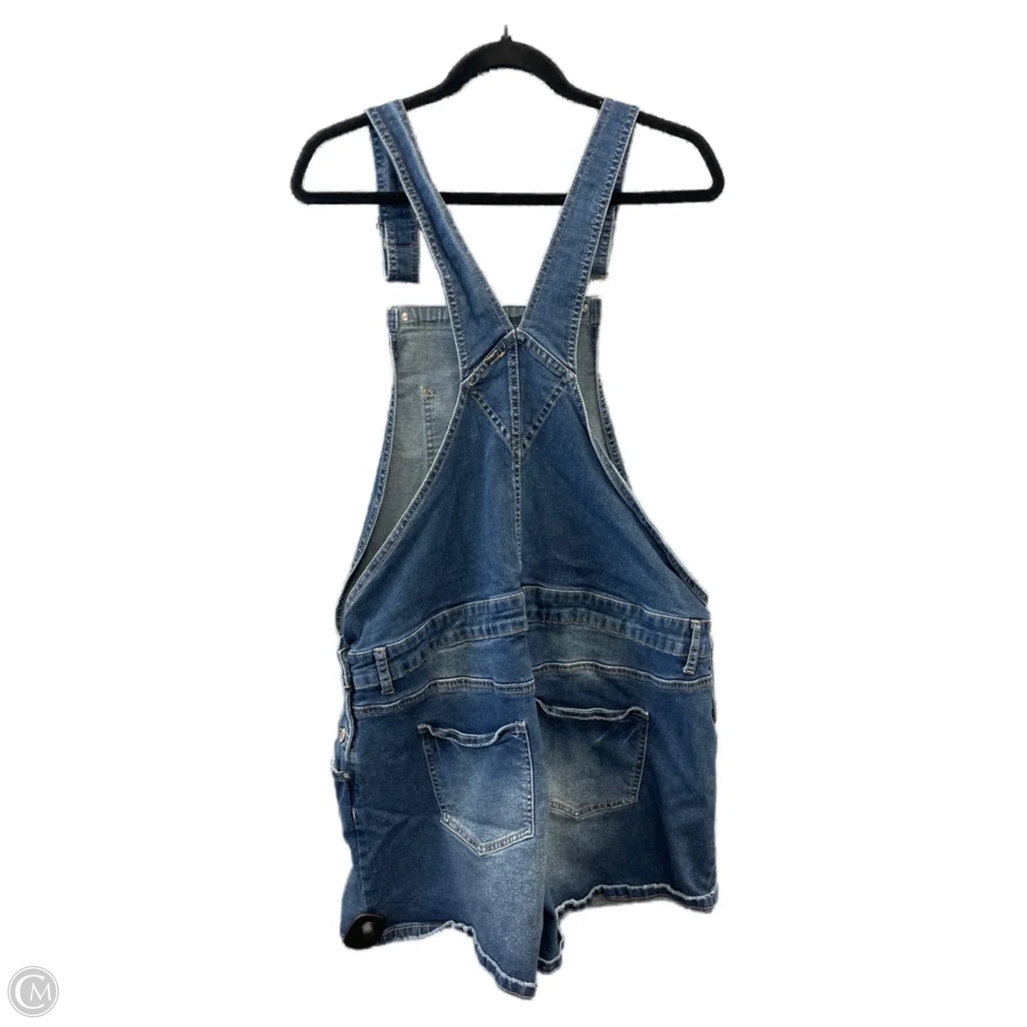 Shortalls By Clothes Mentor In Blue Denim, Size: Xl
