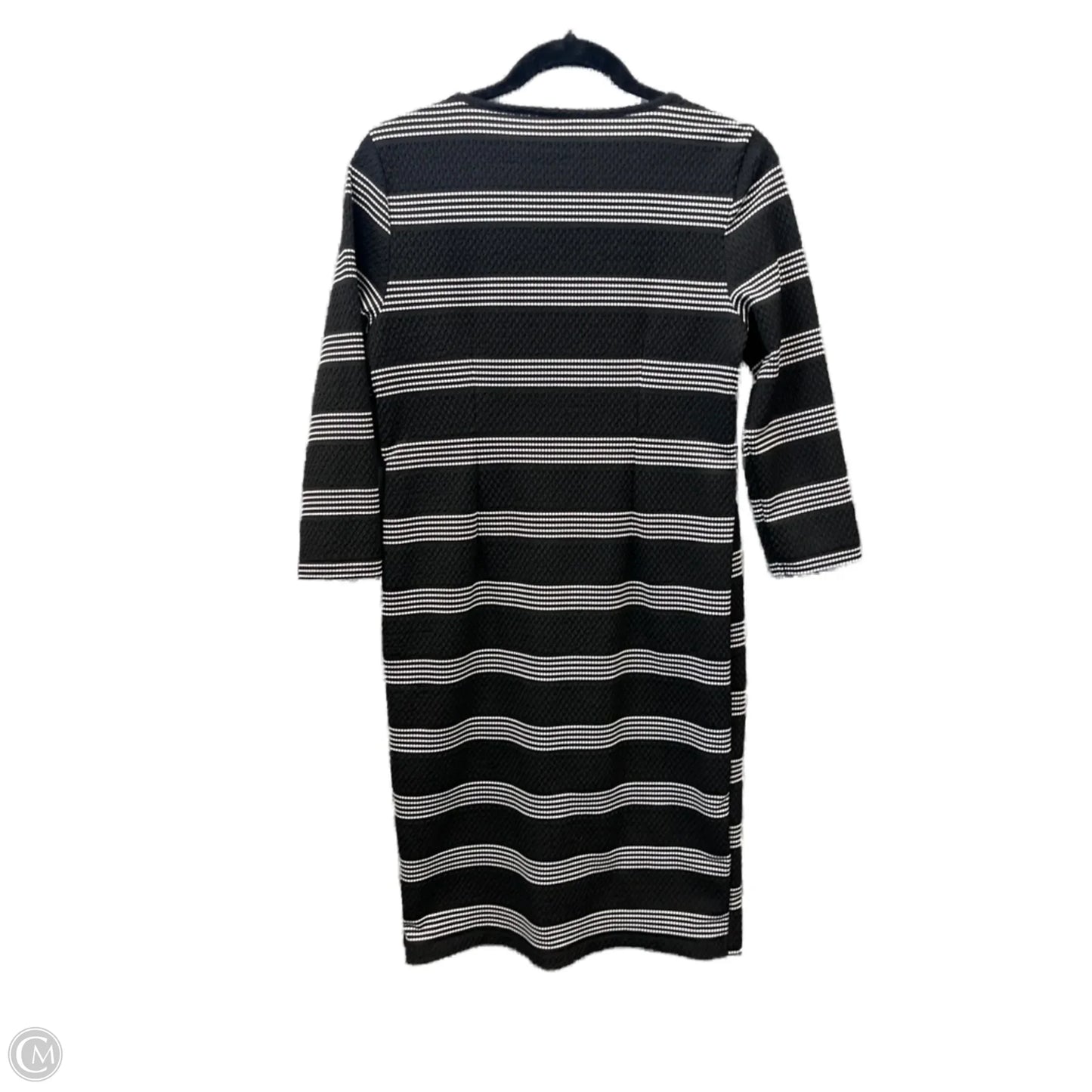 Dress Casual Midi By Chicos In Black & White, Size: S