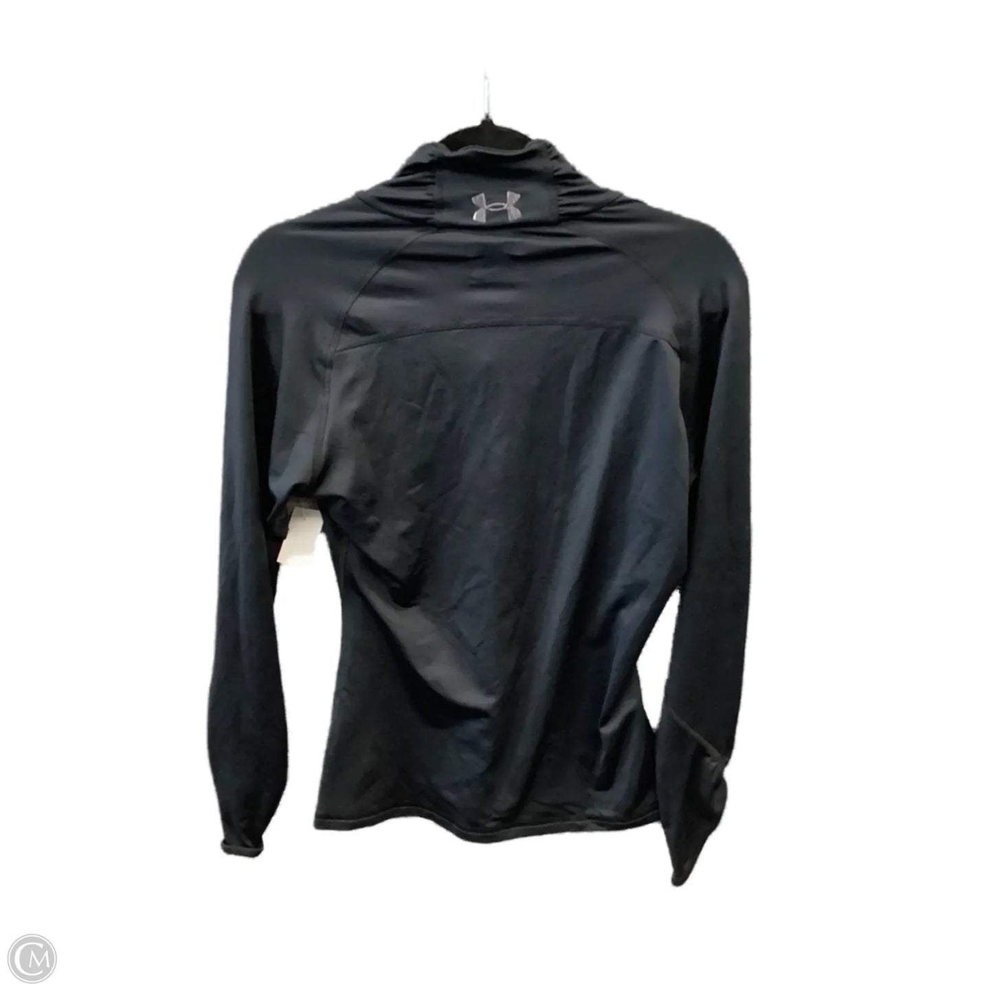 Athletic Top Long Sleeve Collar By Under Armour In Black, Size: L