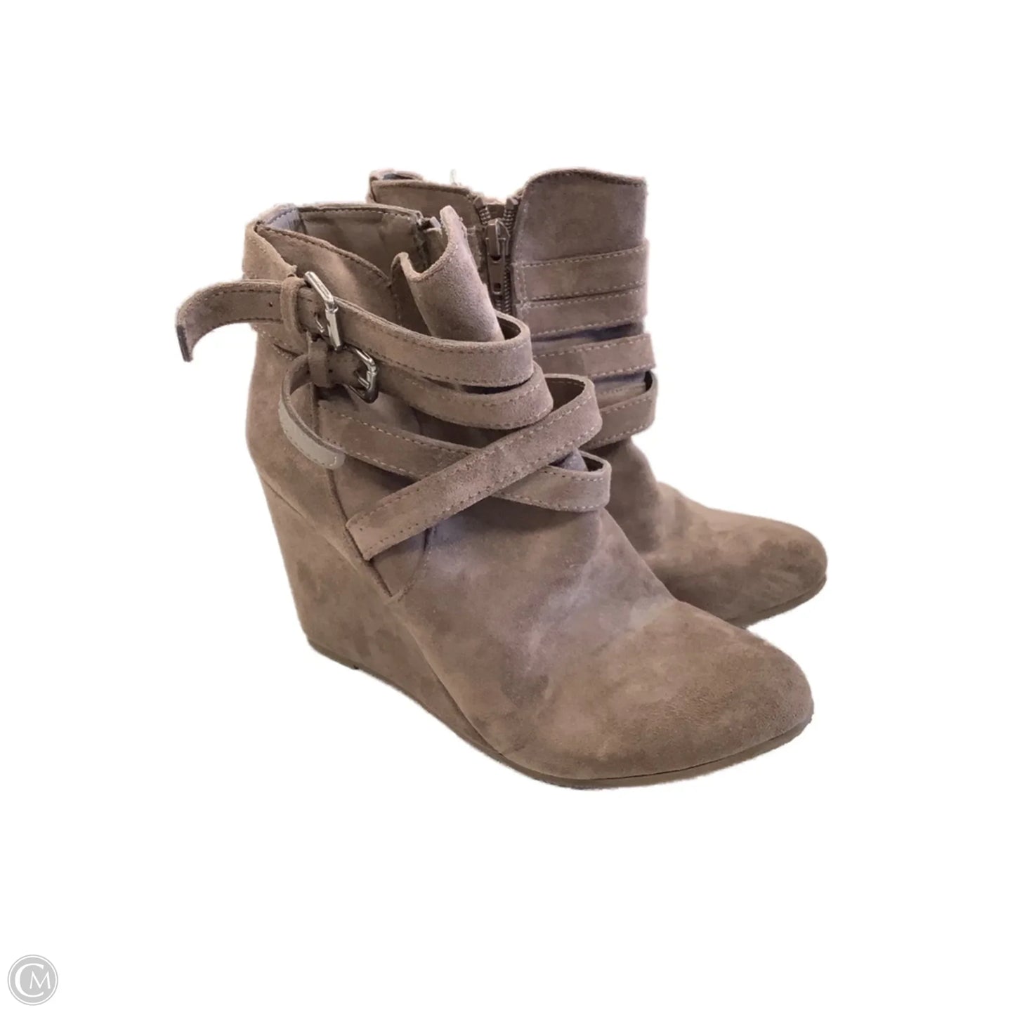 Boots Ankle Heels By Clothes Mentor In Brown, Size: 7.5