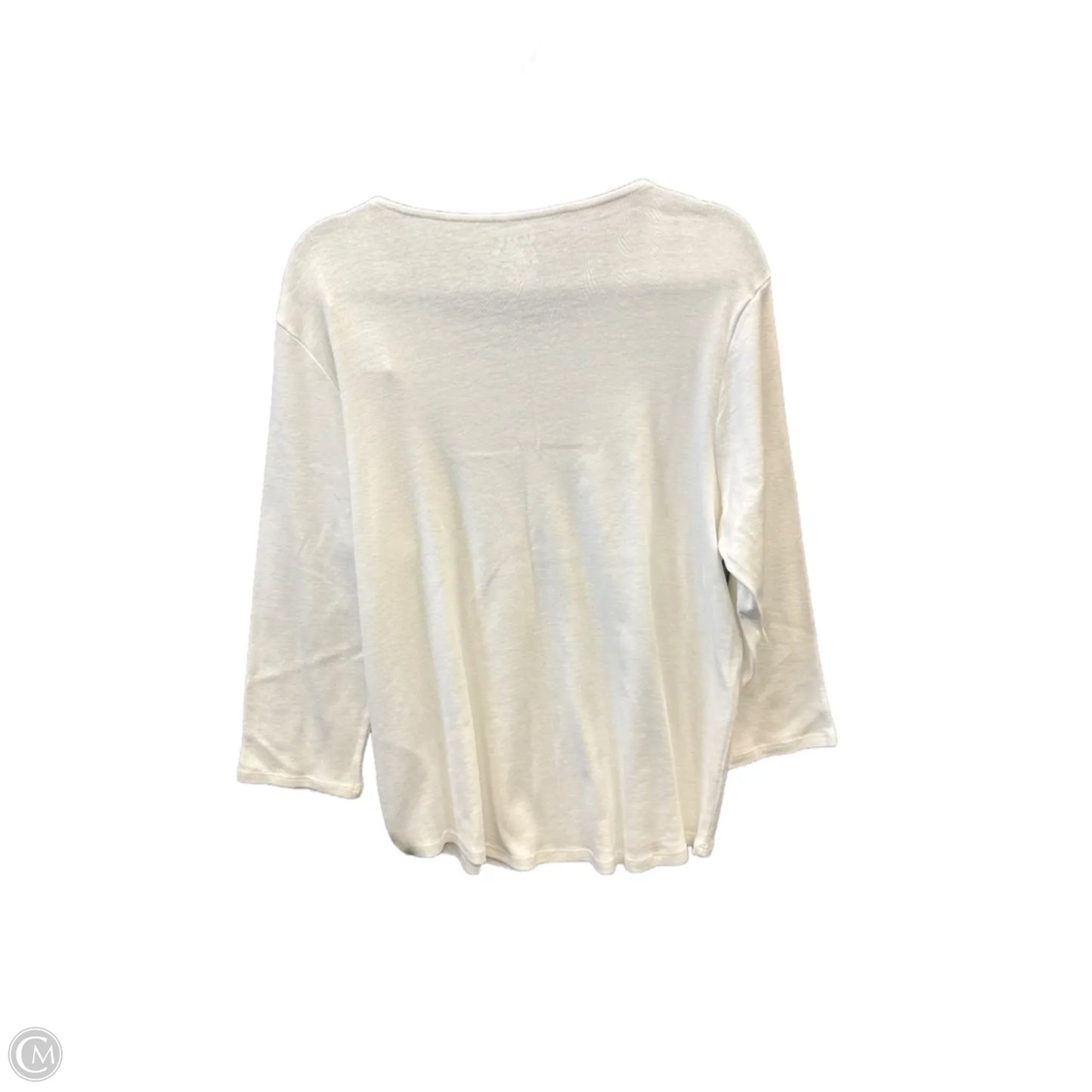 Top Long Sleeve Basic By Chicos In White, Size: Xl