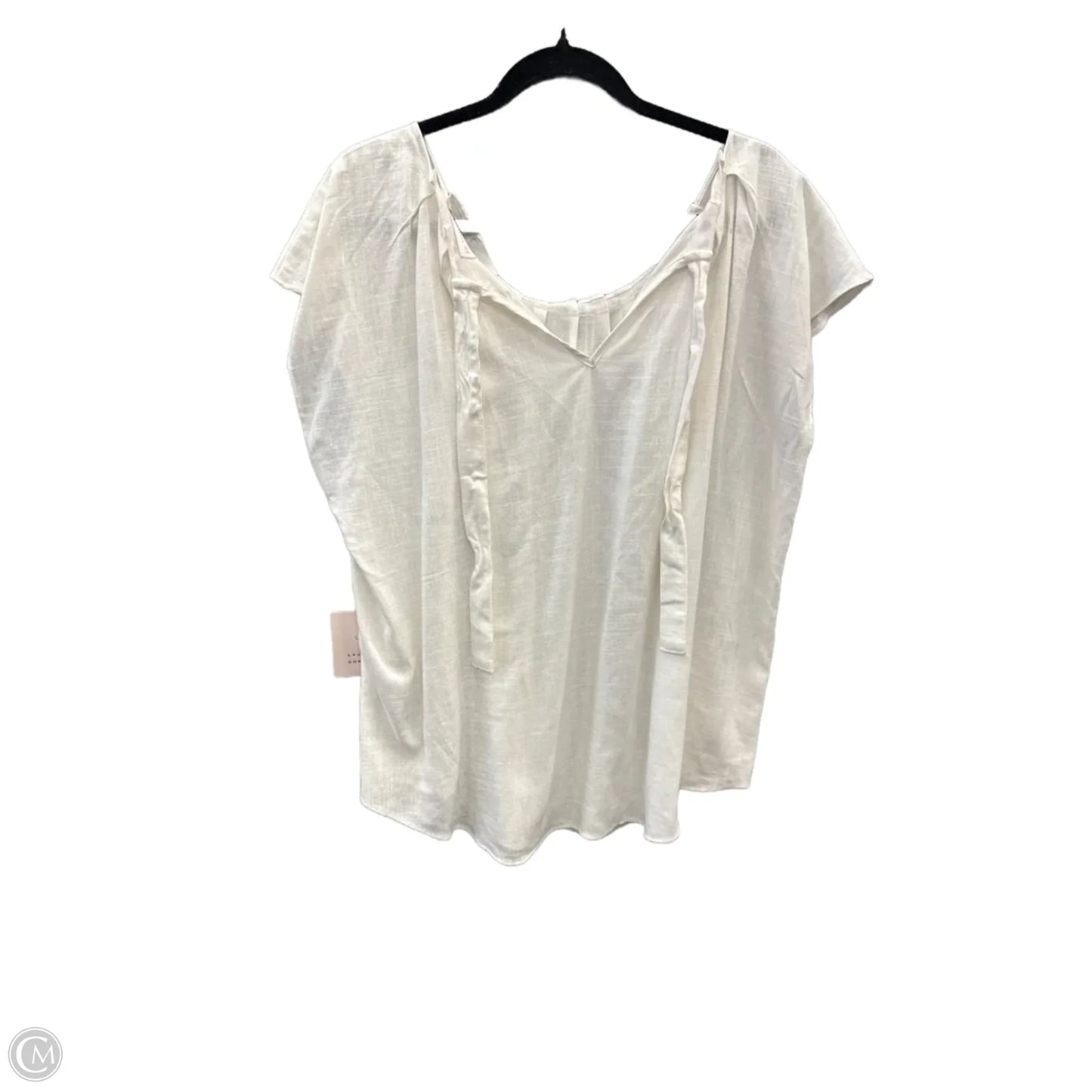Top Short Sleeve By Lc Lauren Conrad In White, Size: Xxl