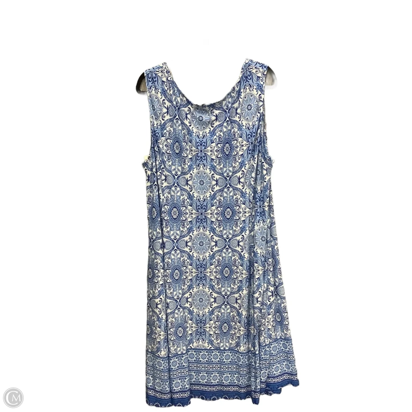 Dress Casual Midi By Dannyandnicole In Blue & White, Size: 3x