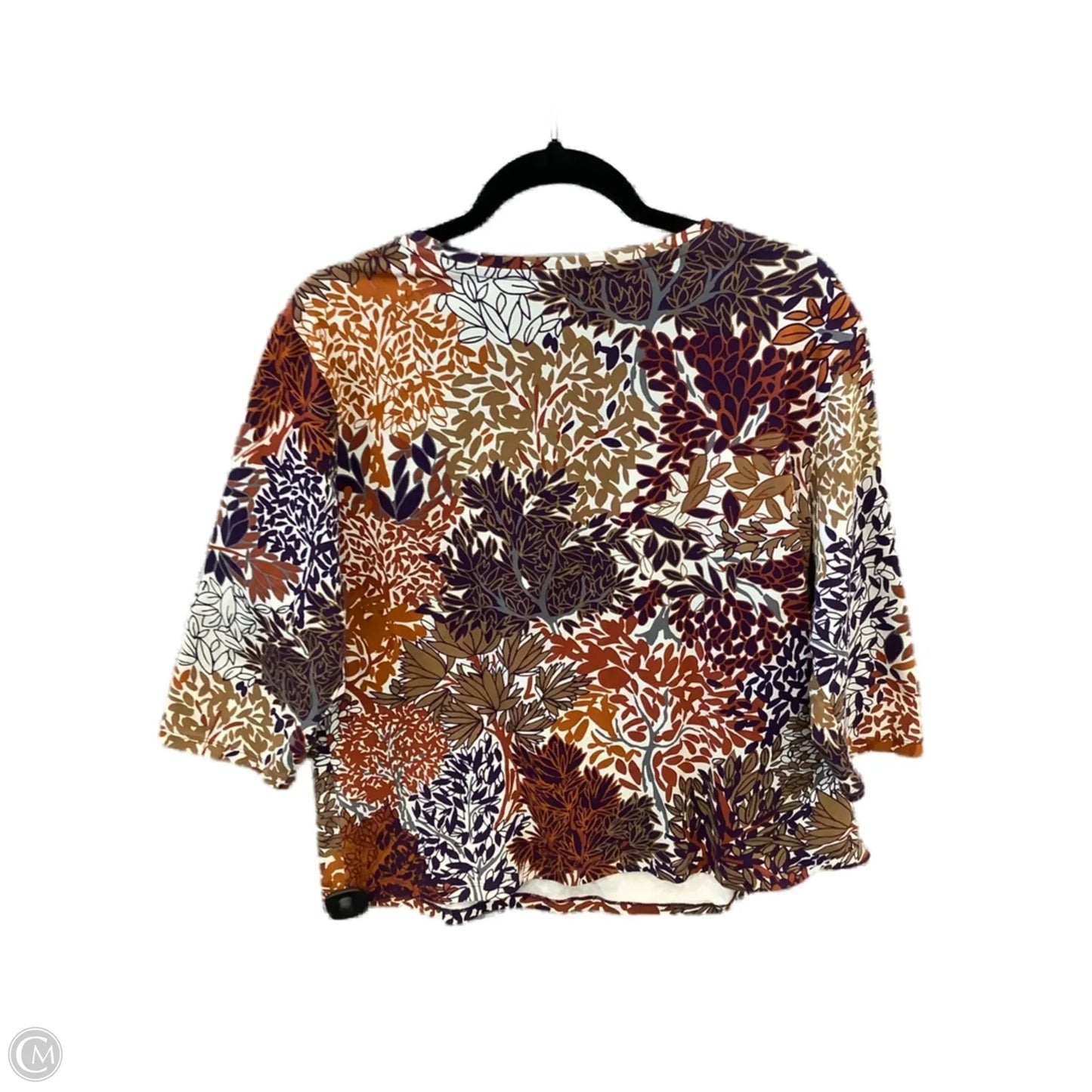 Top 3/4 Sleeve By Christopher And Banks In Floral Print, Size: Xl