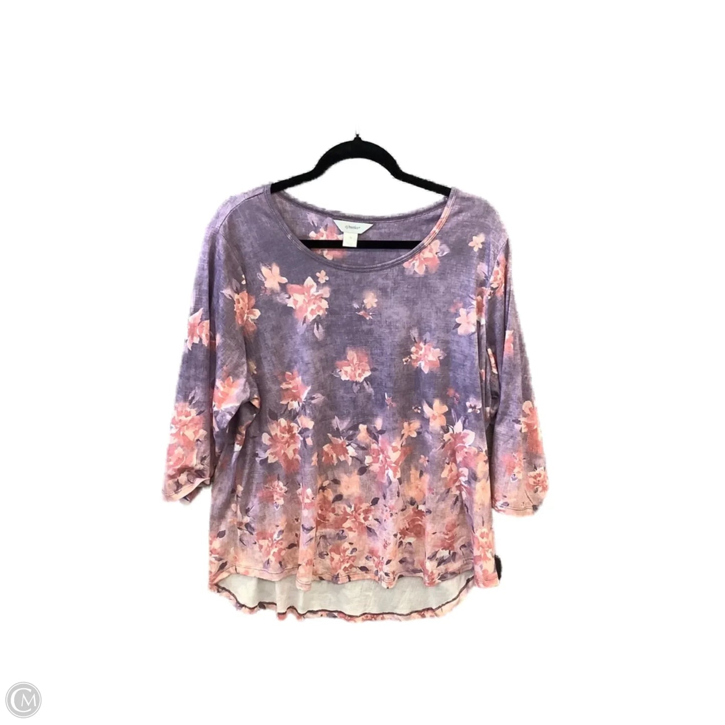 Top 3/4 Sleeve By Cj Banks In Purple, Size: 1x