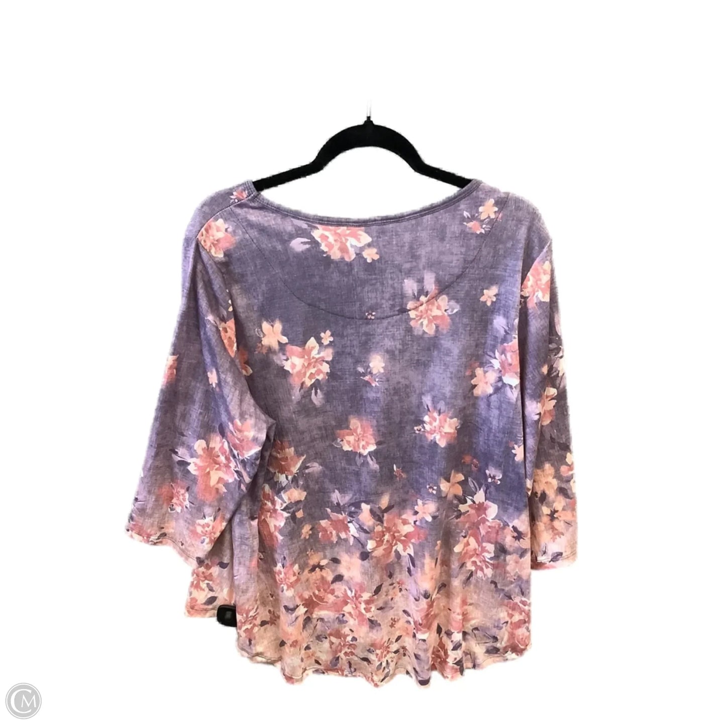 Top 3/4 Sleeve By Cj Banks In Purple, Size: 1x