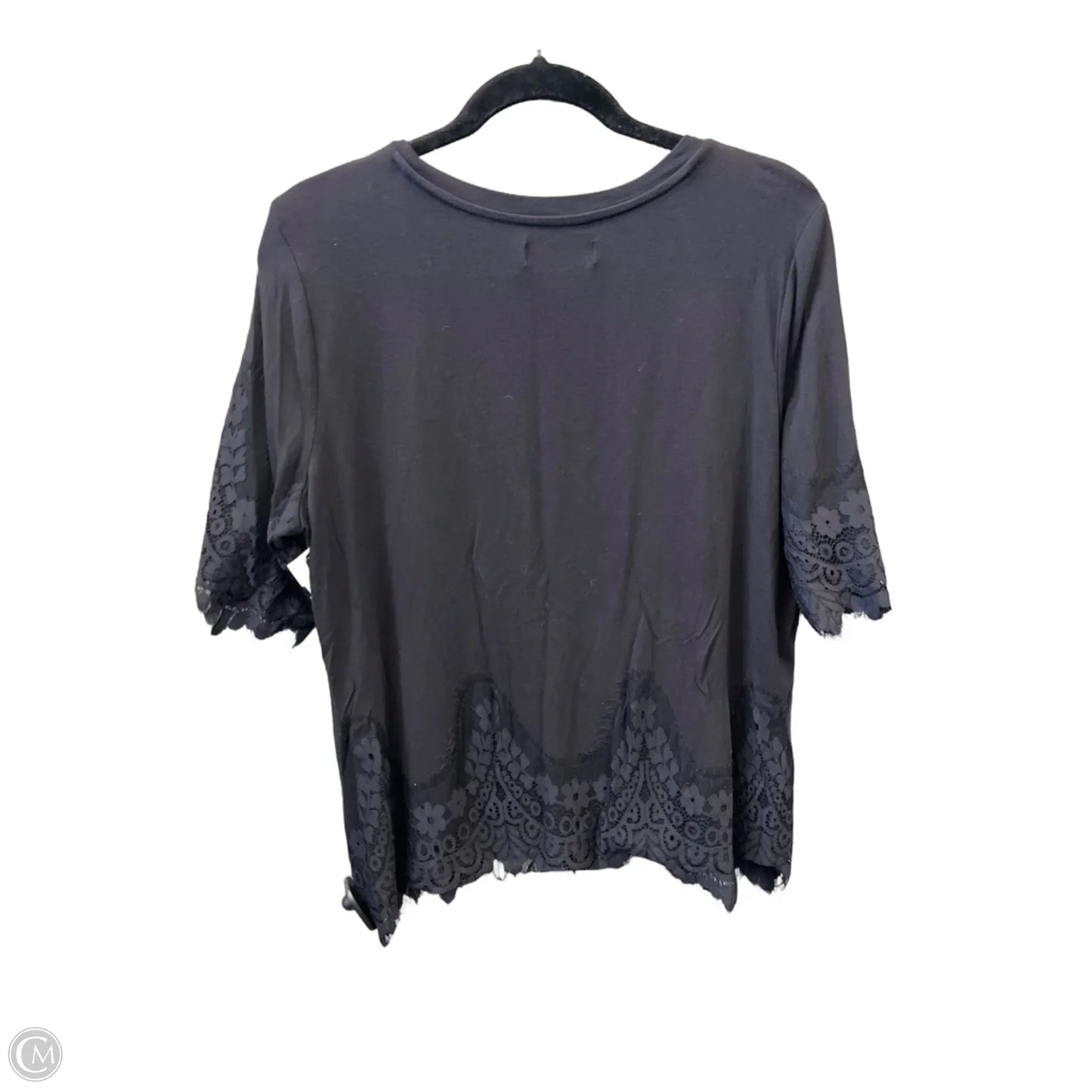 Top Short Sleeve By Simply Styled In Black, Size: L