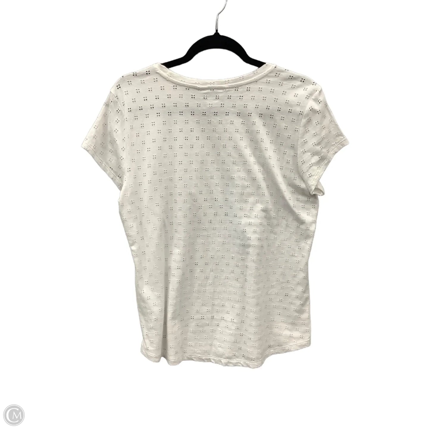 Top Short Sleeve By Liz Claiborne In White, Size: M