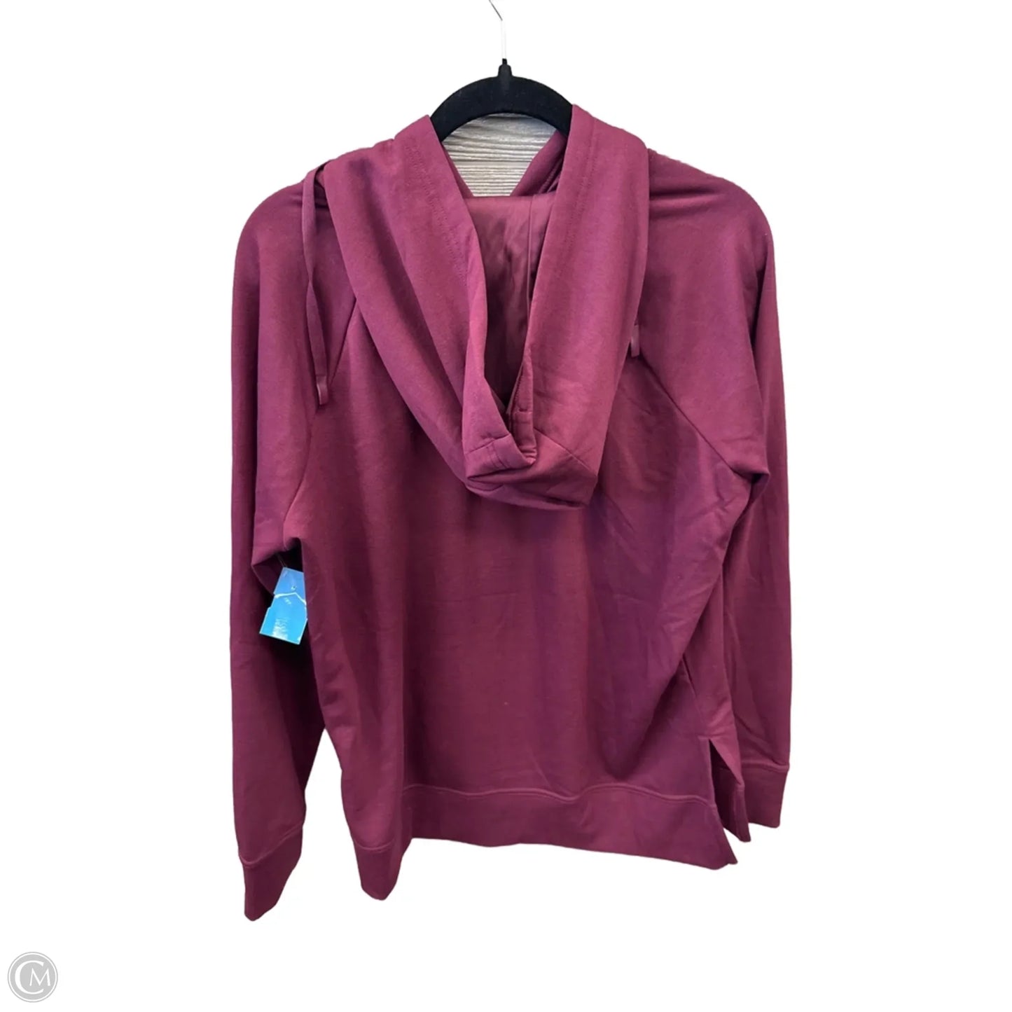 Athletic Top Long Sleeve Hoodie By Athletic Works In Maroon, Size: L