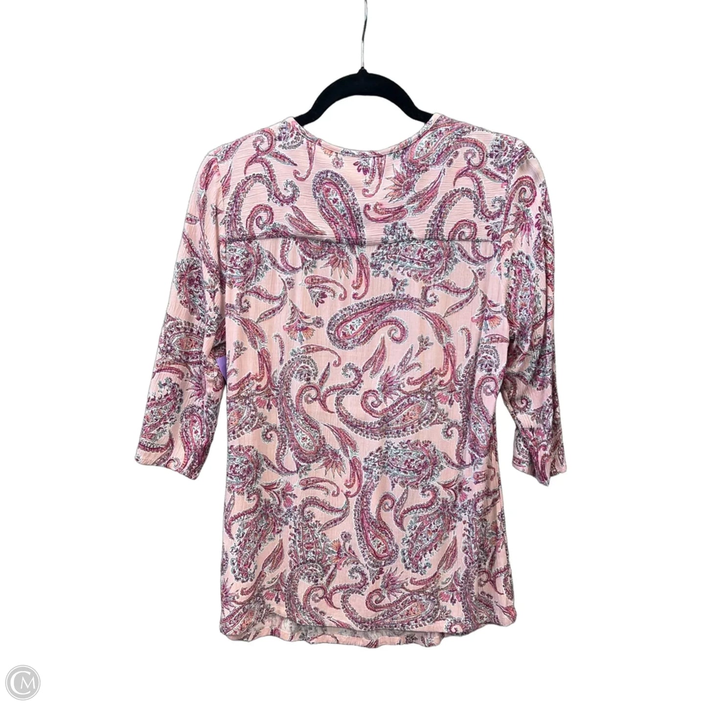 Top 3/4 Sleeve By Croft And Barrow In Pink, Size: S