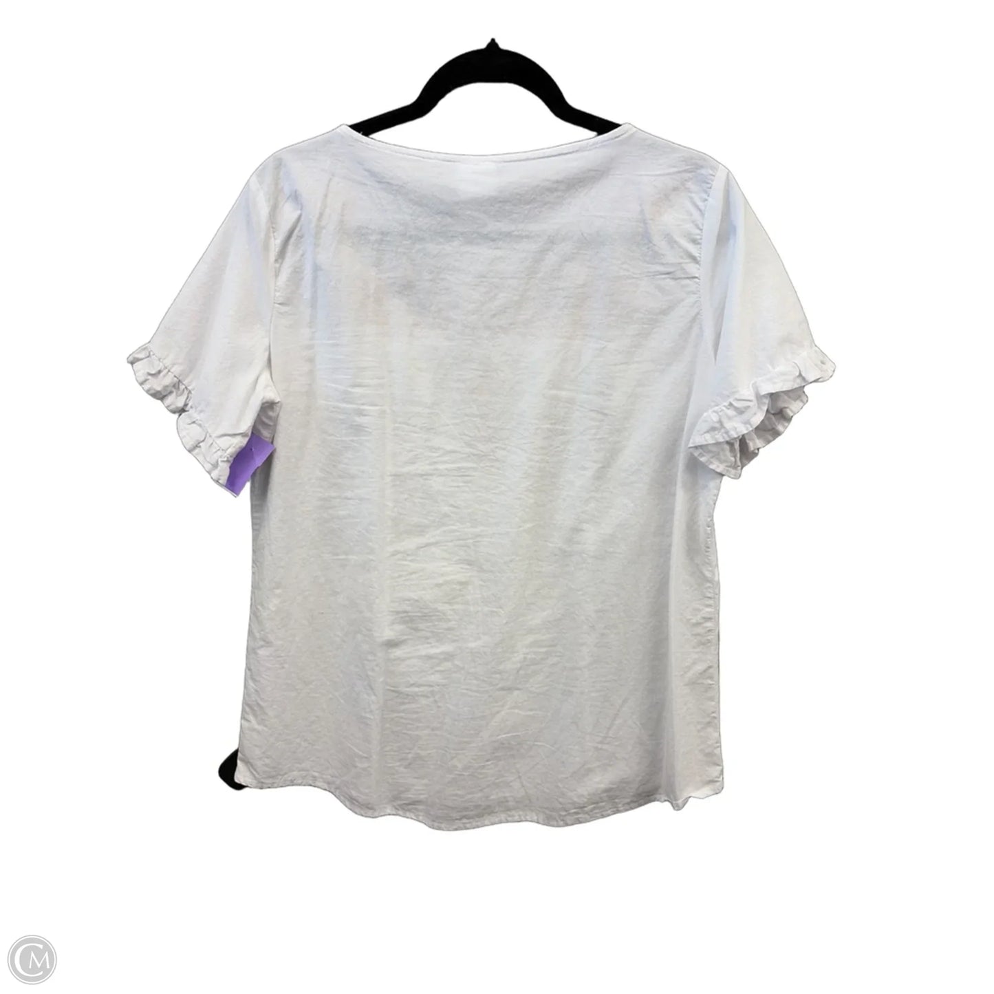 Top Short Sleeve By Serra In White, Size: L