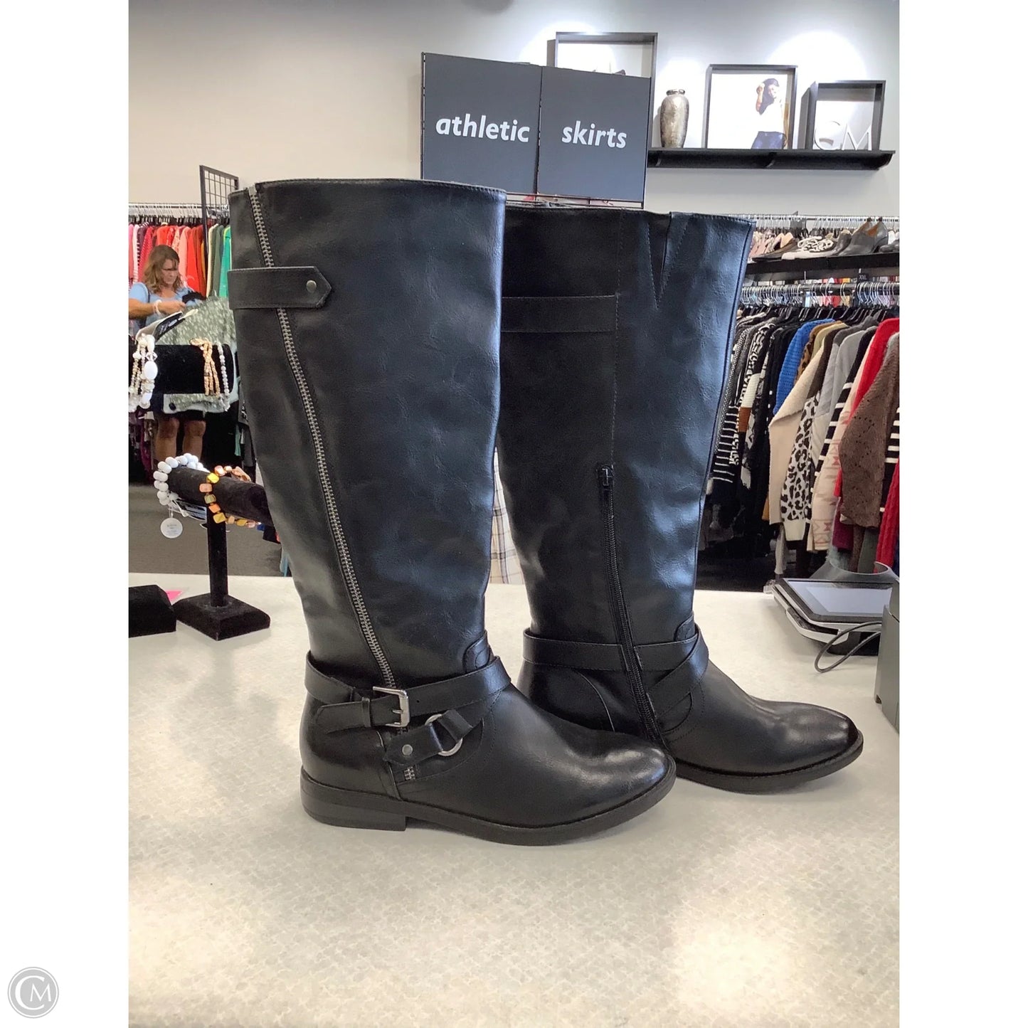 Boots Knee Flats By Rampage In Black, Size: 7.5