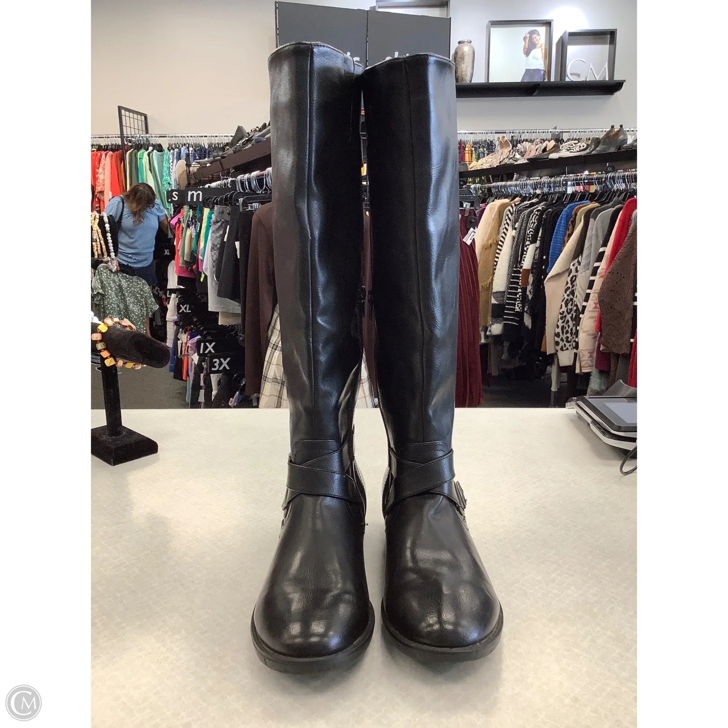 Boots Knee Flats By Rampage In Black, Size: 7.5