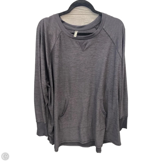 Athletic Top Long Sleeve Crewneck By Mta Sport In Grey, Size: 3x