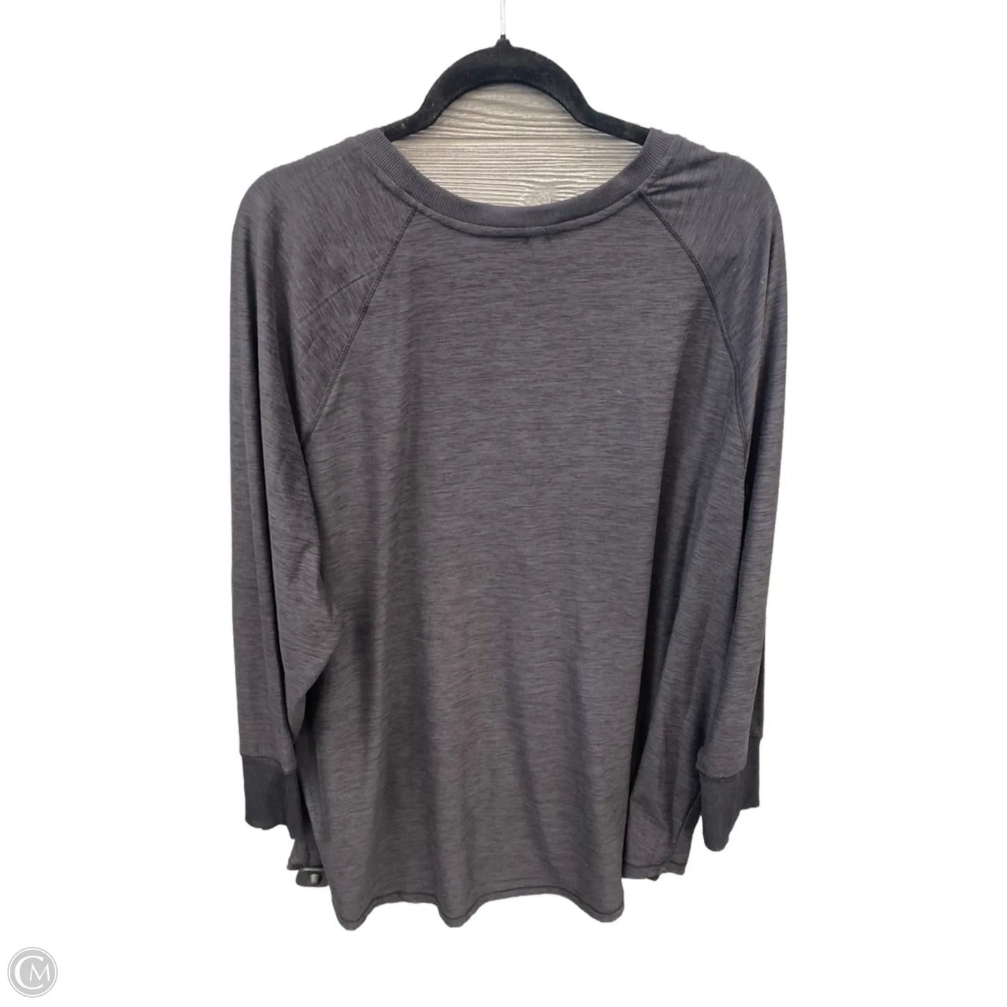 Athletic Top Long Sleeve Crewneck By Mta Sport In Grey, Size: 3x