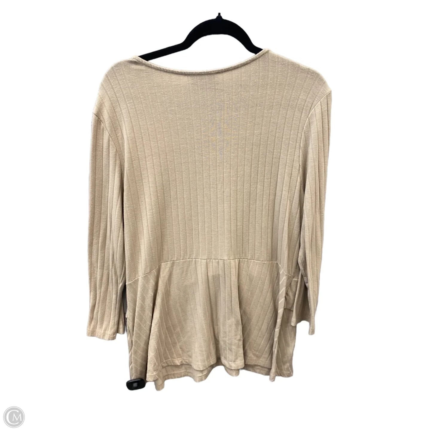 Top Long Sleeve By Clothes Mentor In Beige, Size: Xl