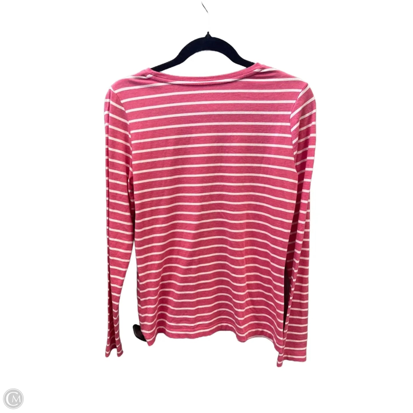 Top Long Sleeve By Lands End In Pink & White, Size: S