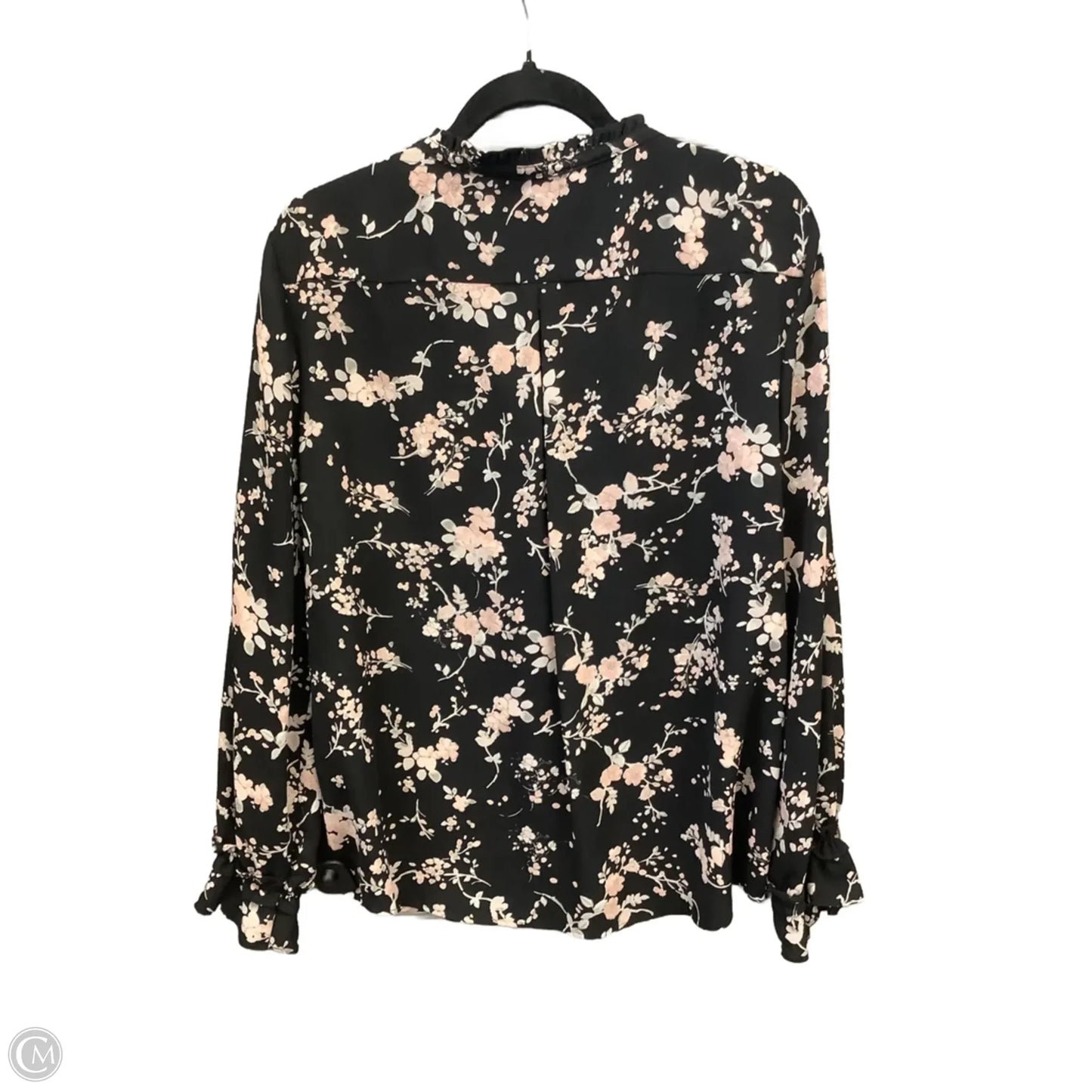 Top Long Sleeve Designer By Karl Lagerfeld In Floral Print, Size: Xl