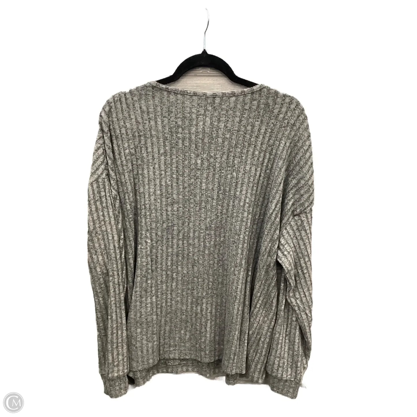 Top Long Sleeve By Clothes Mentor In Grey, Size: 2x