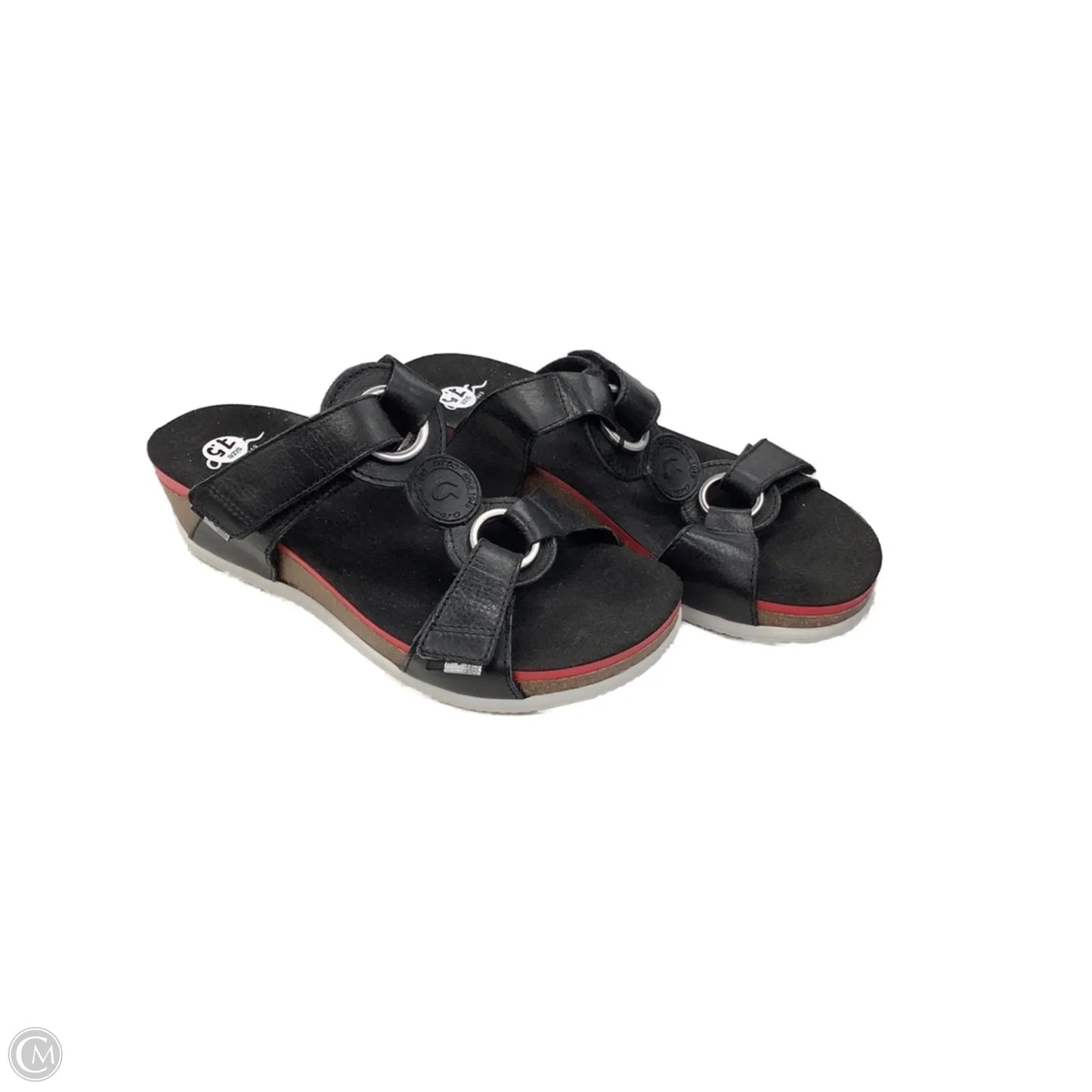 Sandals Heels Wedge By Clothes Mentor In Black, Size: 7.5