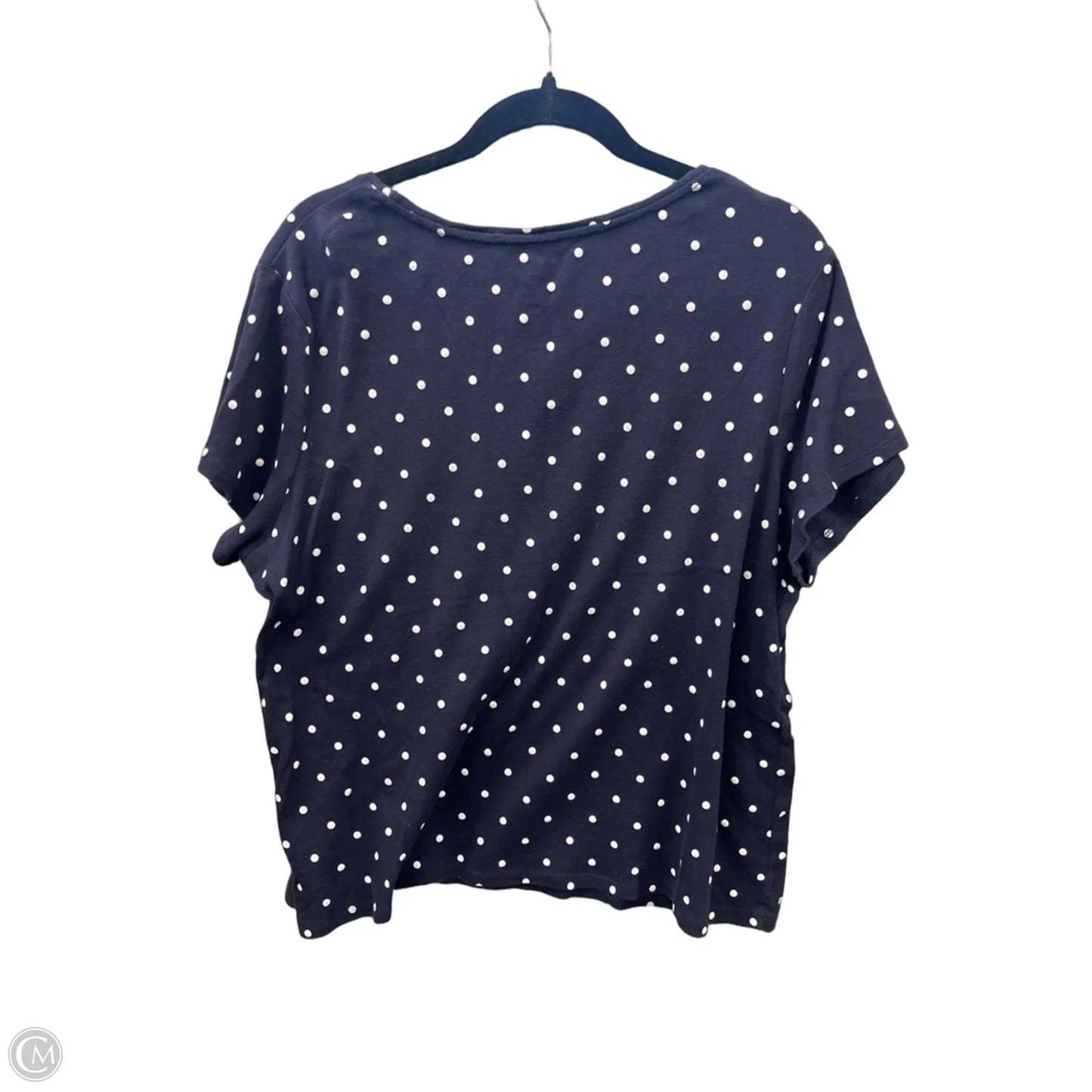 Top Short Sleeve By Croft And Barrow In Polkadot Pattern, Size: Xxl