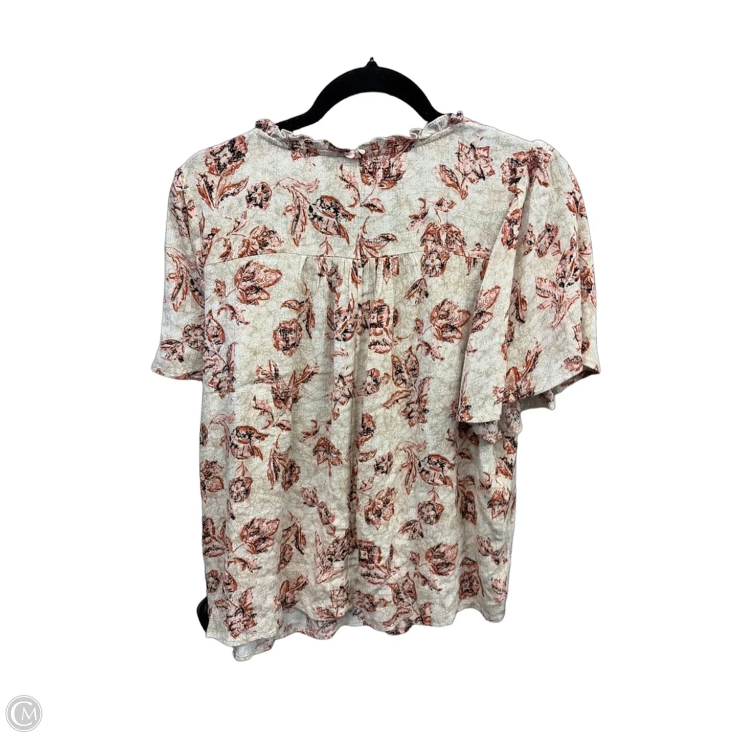 Top Short Sleeve By Maurices In Floral Print, Size: M