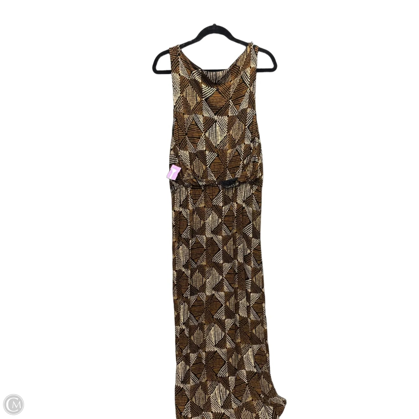 Dress Casual Maxi By Lucky Brand In Black & Brown, Size: L
