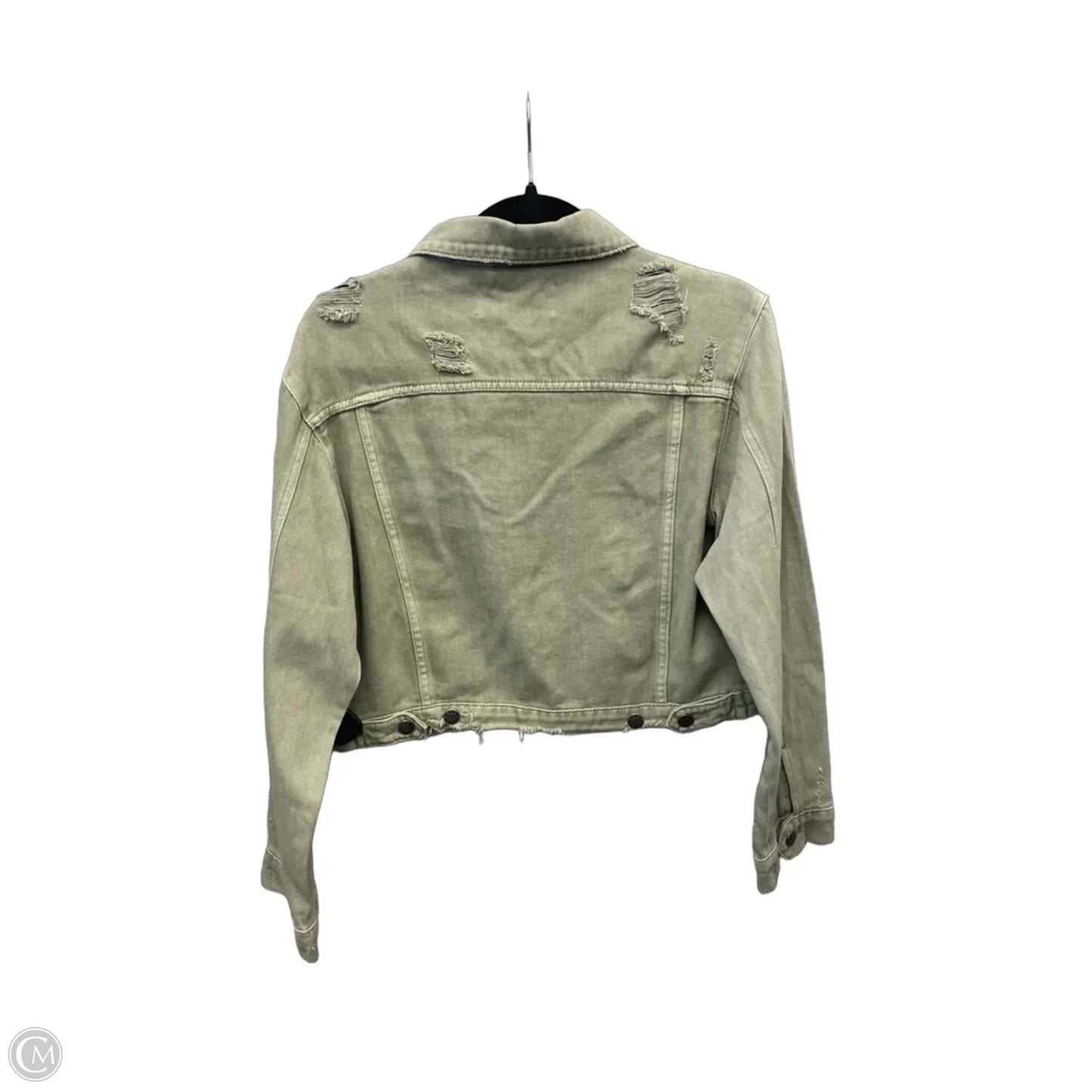 Jacket Denim By Mustard Seed In Green Denim, Size: S