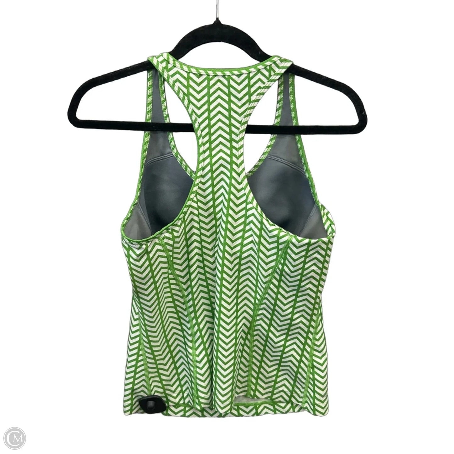Athletic Tank Top By Nike In Green & White, Size: M