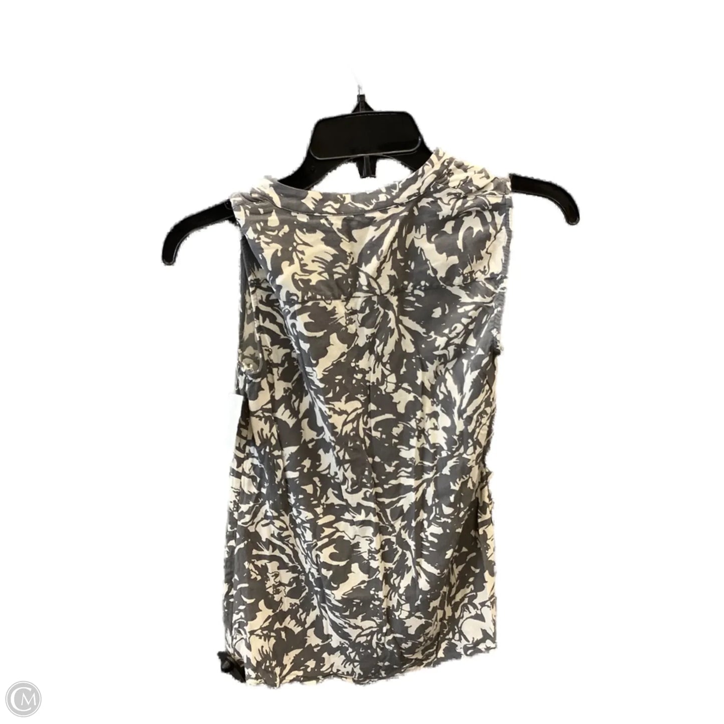 Top Sleeveless By Banana Republic In Grey & White, Size: 0