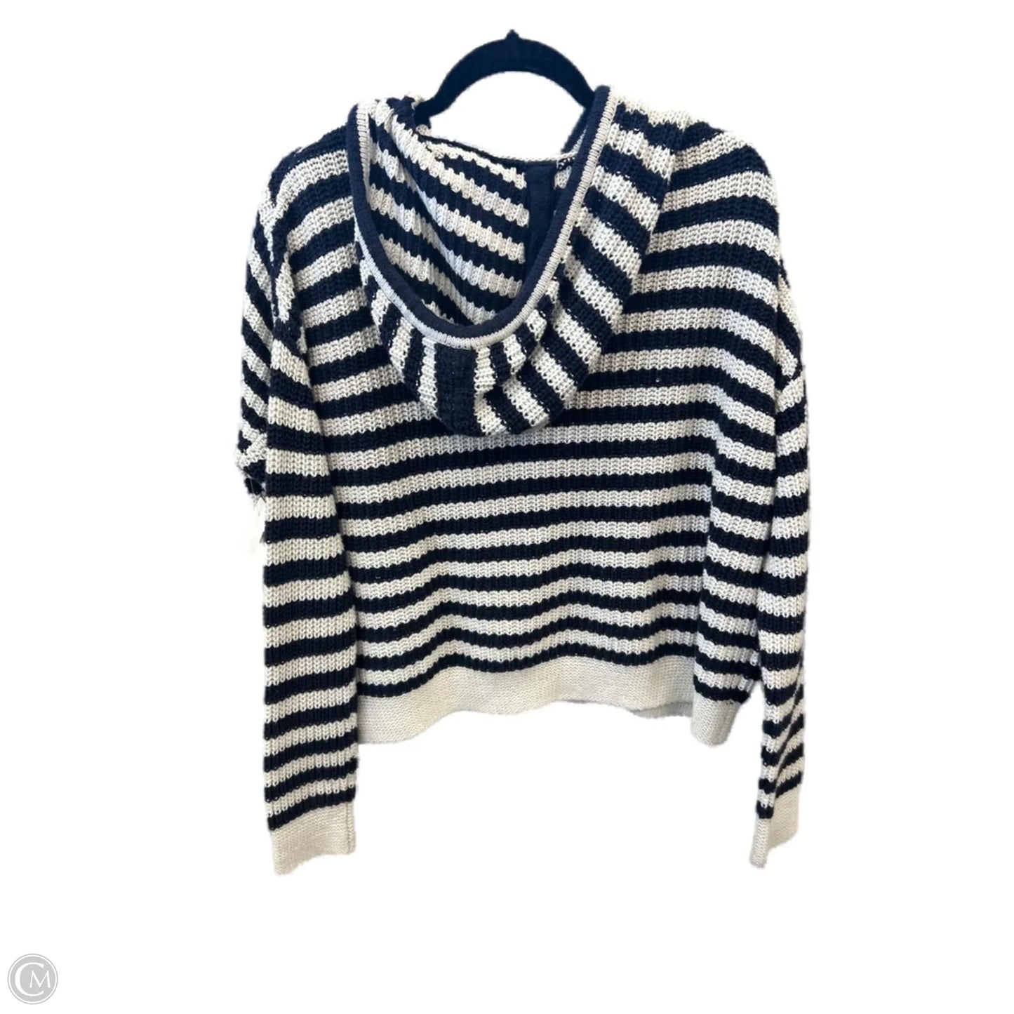 Sweatshirt Hoodie By Workshop In Blue & White, Size: M
