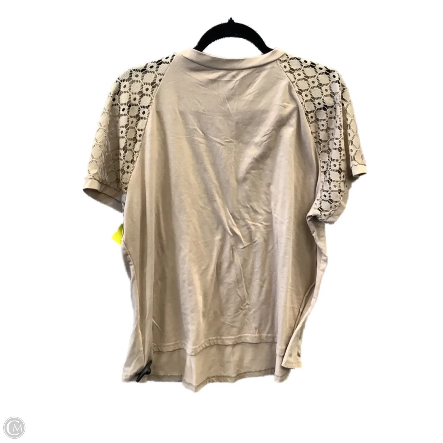 Top Short Sleeve By Shein In Beige, Size: 2x