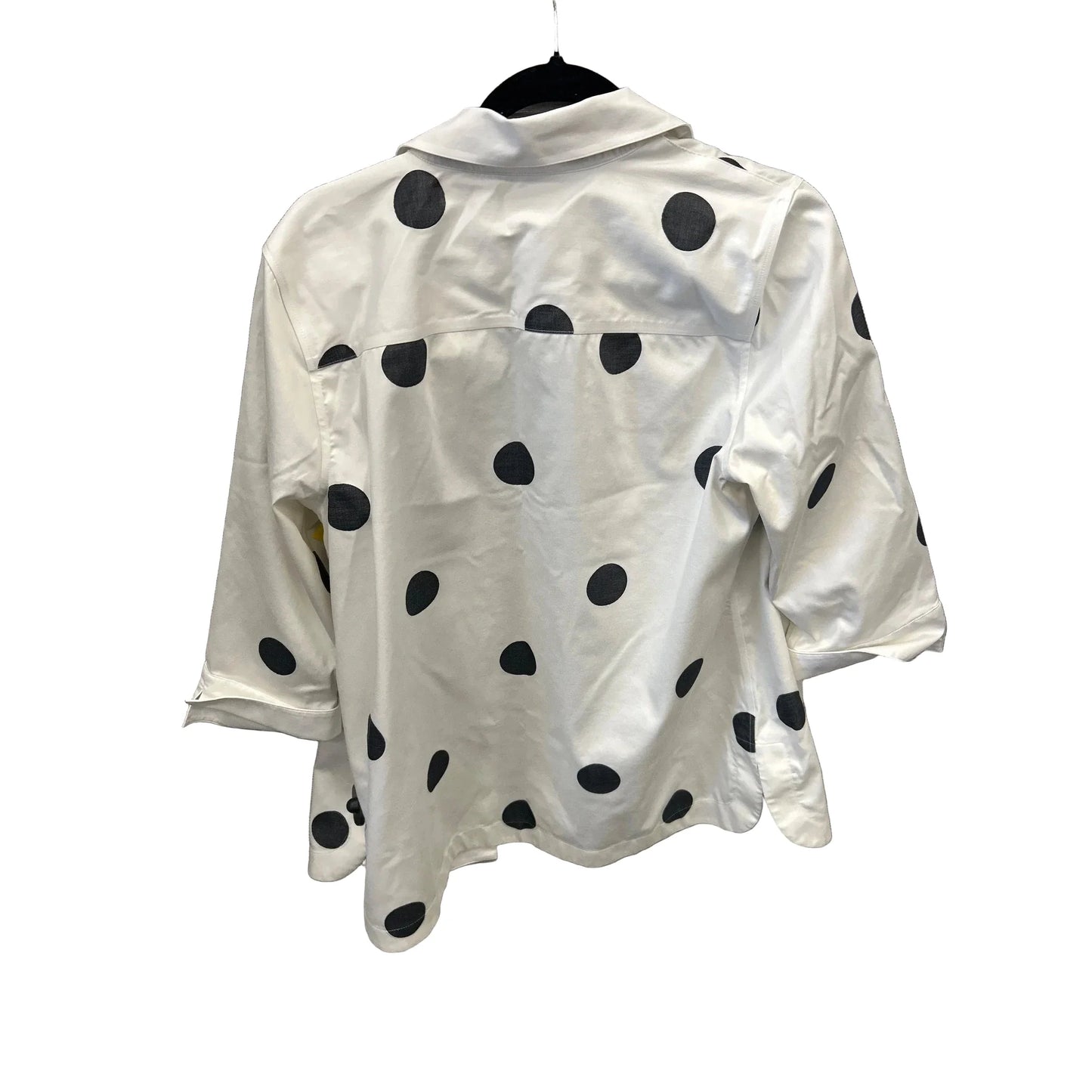 Top Long Sleeve By Chicos In Black & White, Size: M