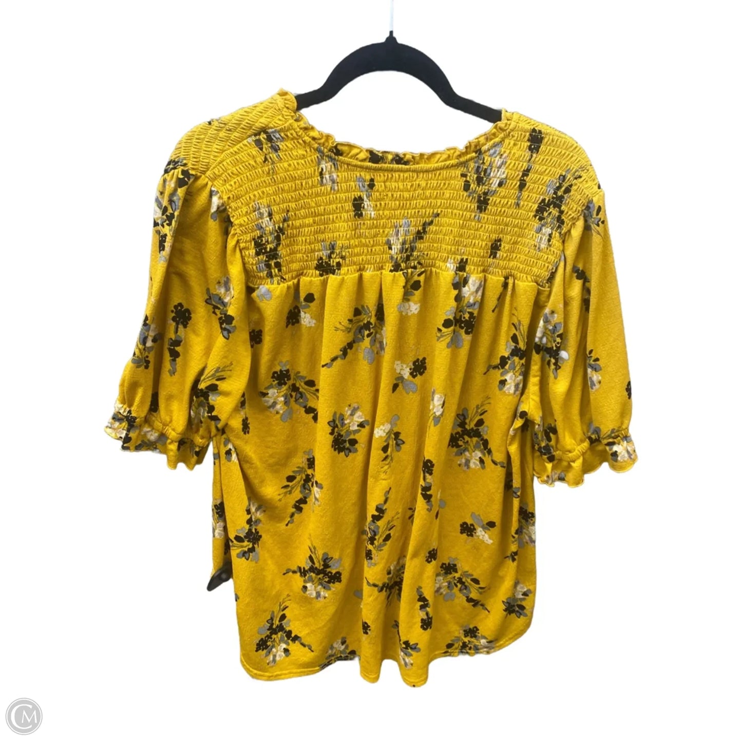 Blouse Short Sleeve By Melloday In Yellow, Size: 2x