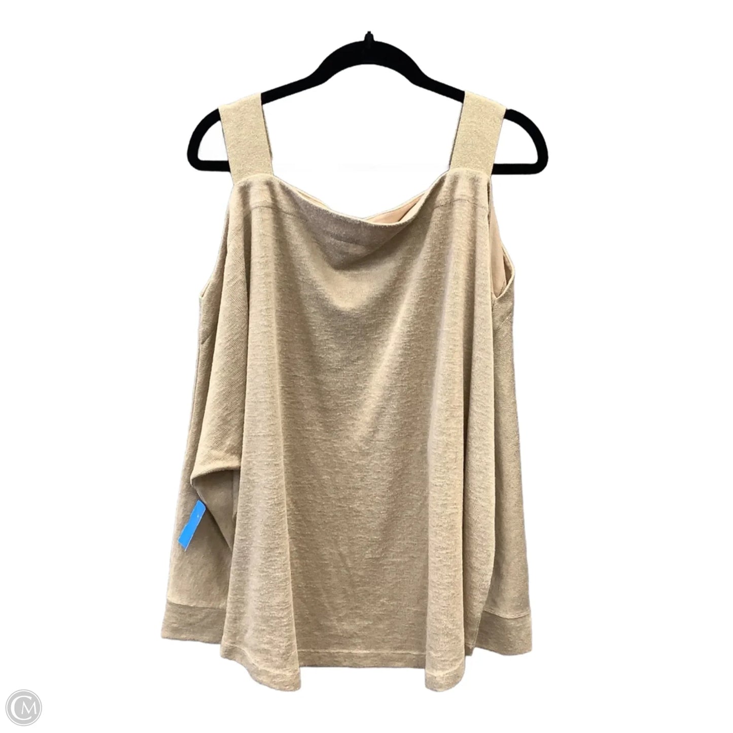 Top Long Sleeve By Soft Surroundings In Tan, Size: 2x