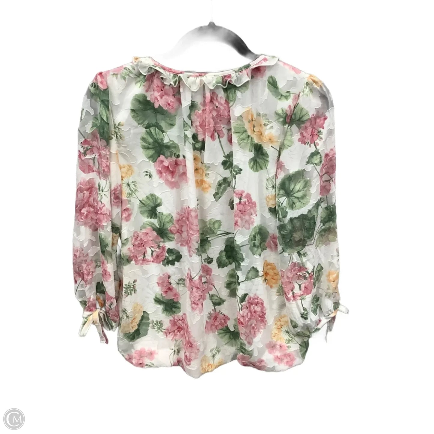 Blouse Long Sleeve By Tamara H In White, Size: M