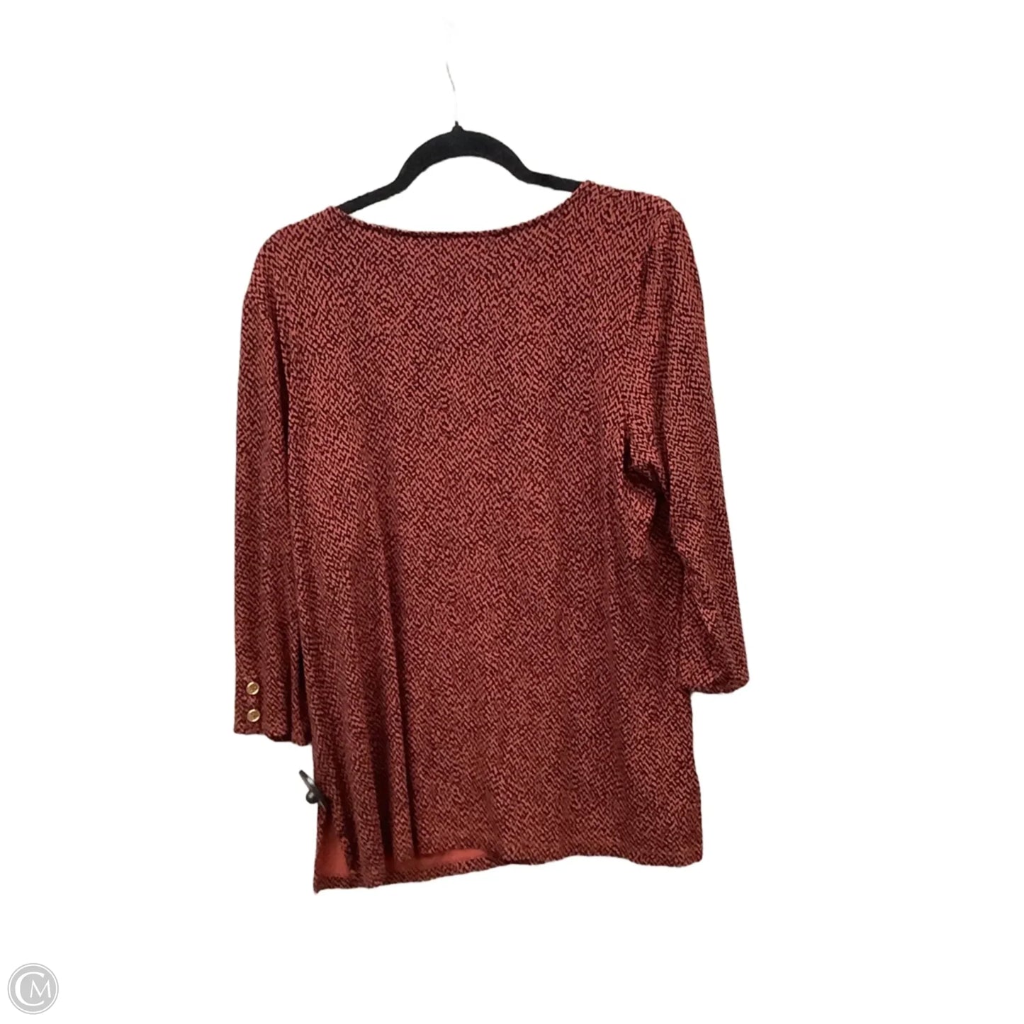 Top 3/4 Sleeve By Liz Claiborne In Red, Size: Xl