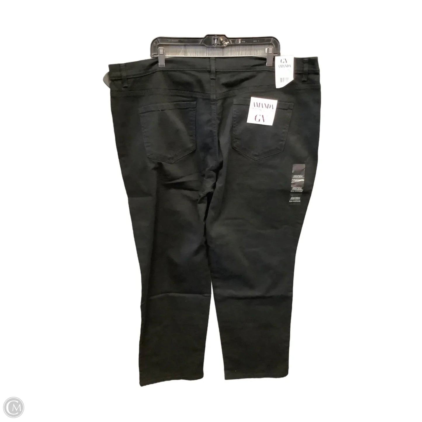 Jeans Straight By Gloria Vanderbilt In Black Denim, Size: 22