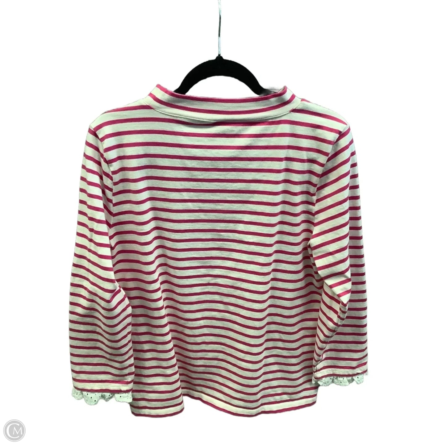 Top Long Sleeve By Talbots In Striped Pattern, Size: L