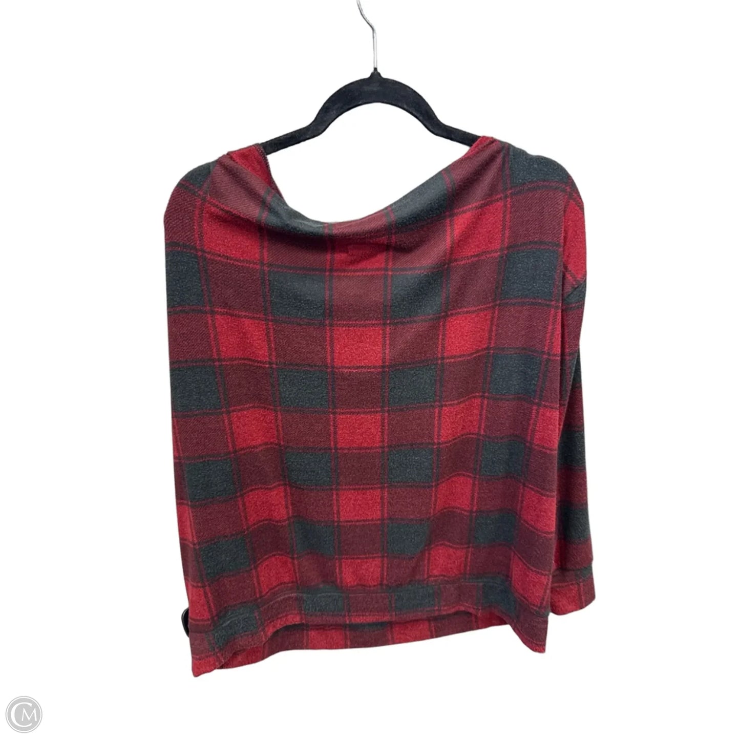 Top Long Sleeve By Maurices In Plaid Pattern, Size: Xxl