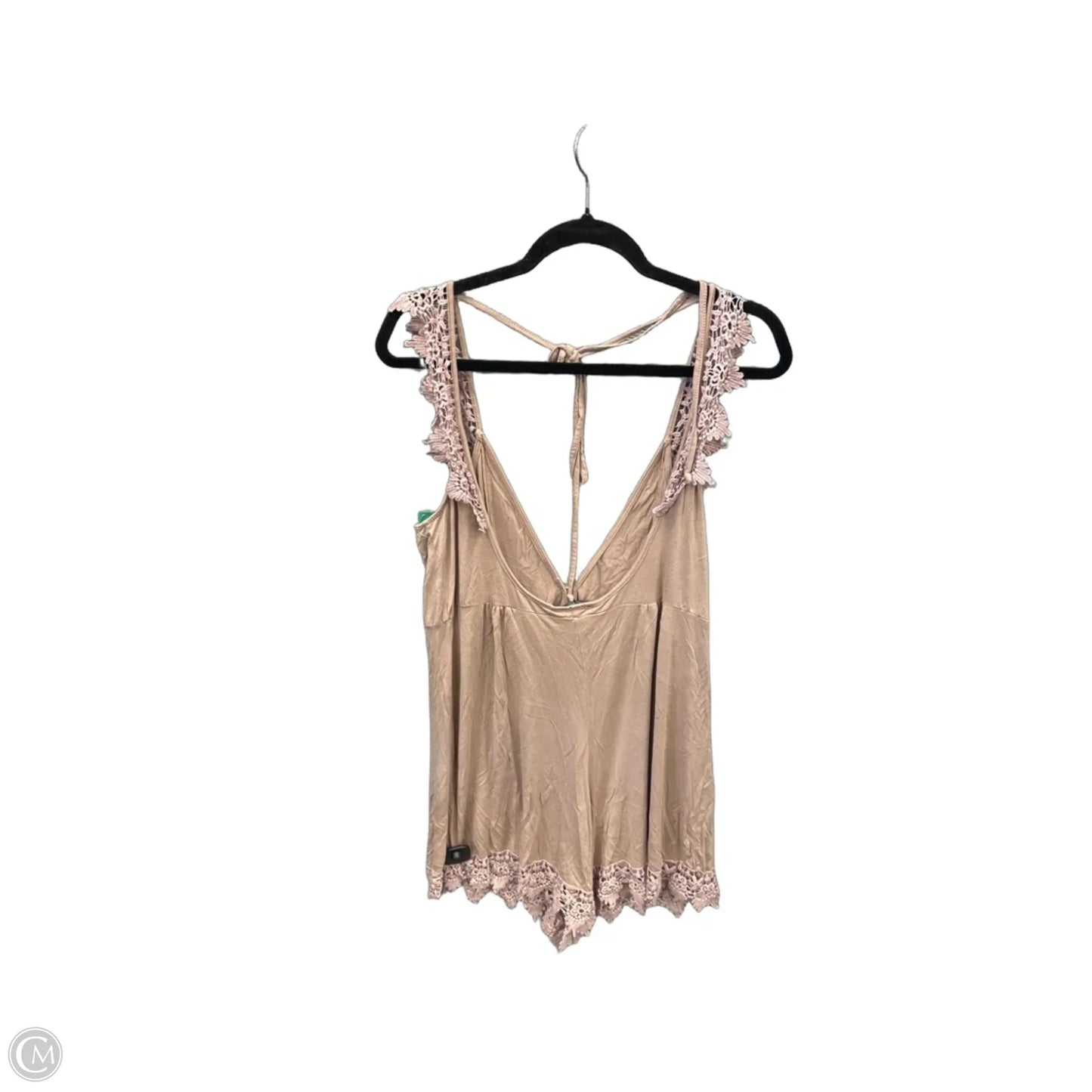 Top Sleeveless By Pol In Tan, Size: L