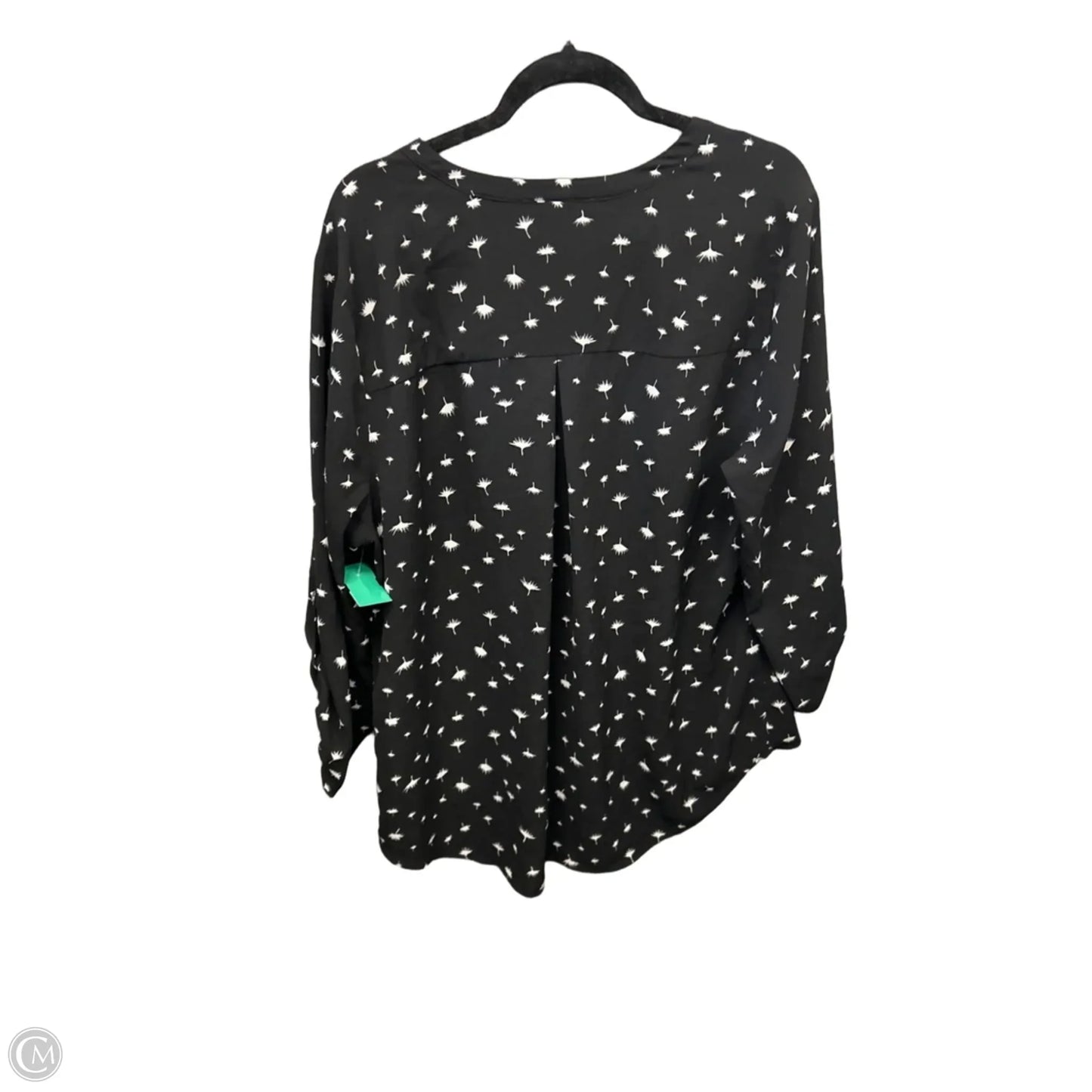 Blouse 3/4 Sleeve By Daniel Rainn In Black, Size: Xxl