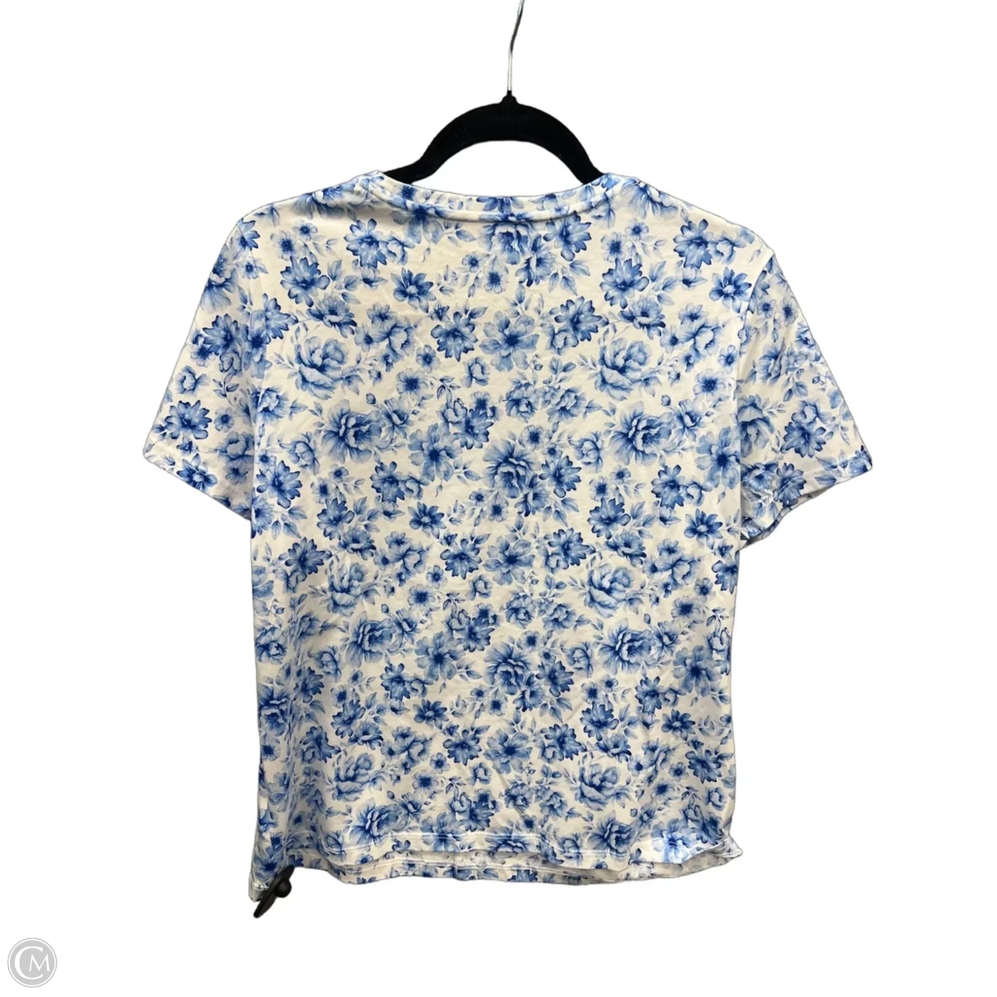 Top Short Sleeve By Lands End In Floral Print, Size: M
