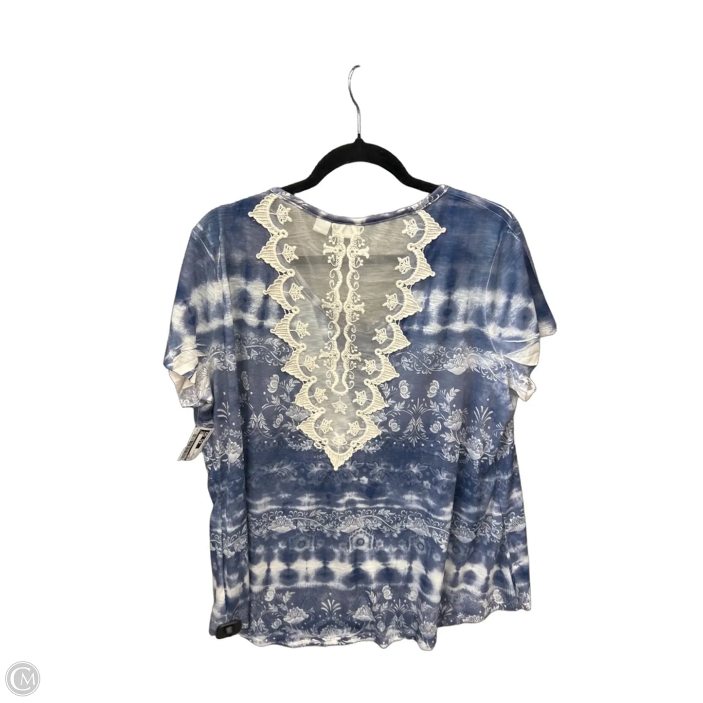 Top Short Sleeve By Cato In Blue, Size: 1x