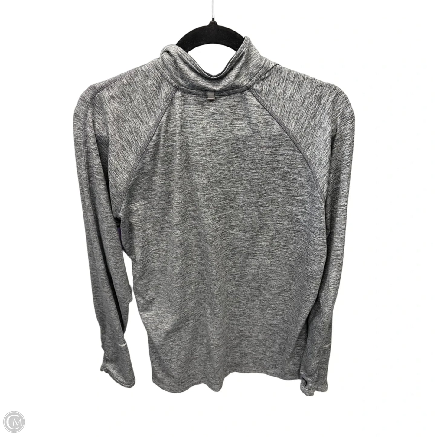 Athletic Top Long Sleeve Collar By Nike In Grey, Size: Xl