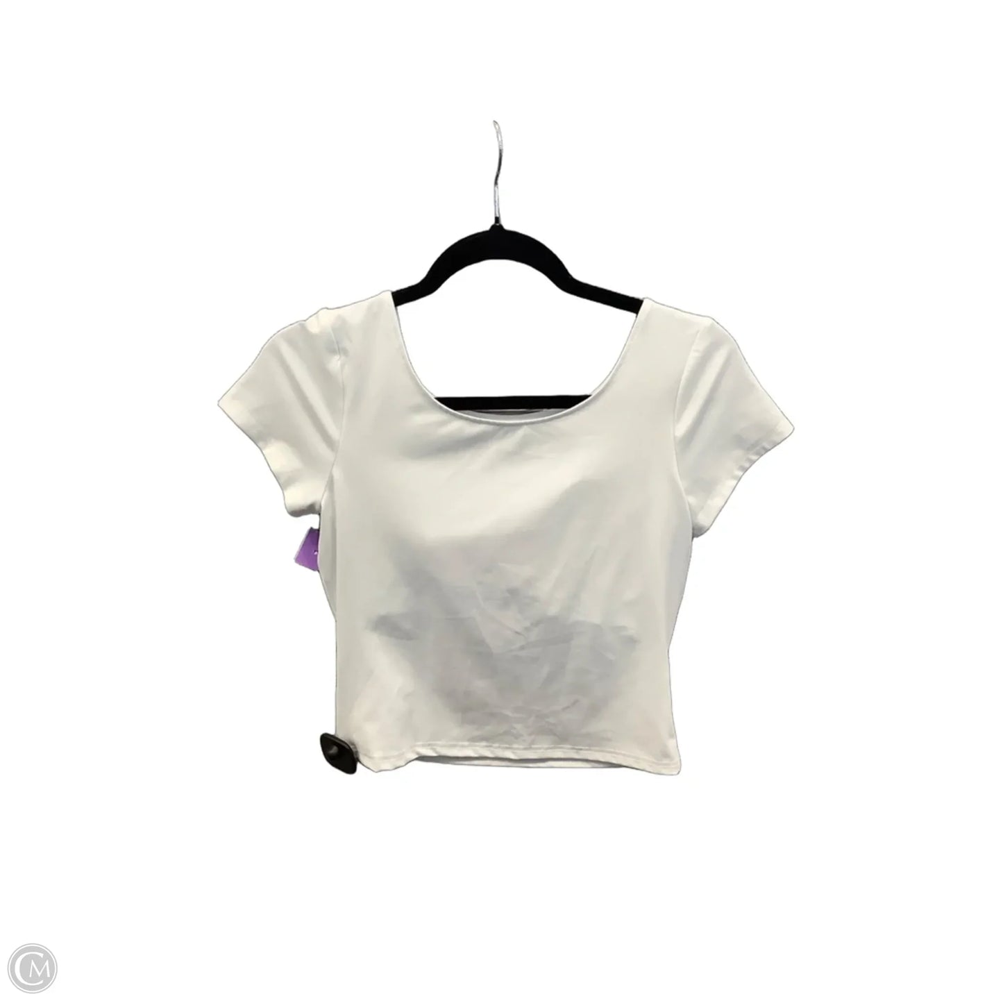 Athletic Top Short Sleeve By Apana In White, Size: S